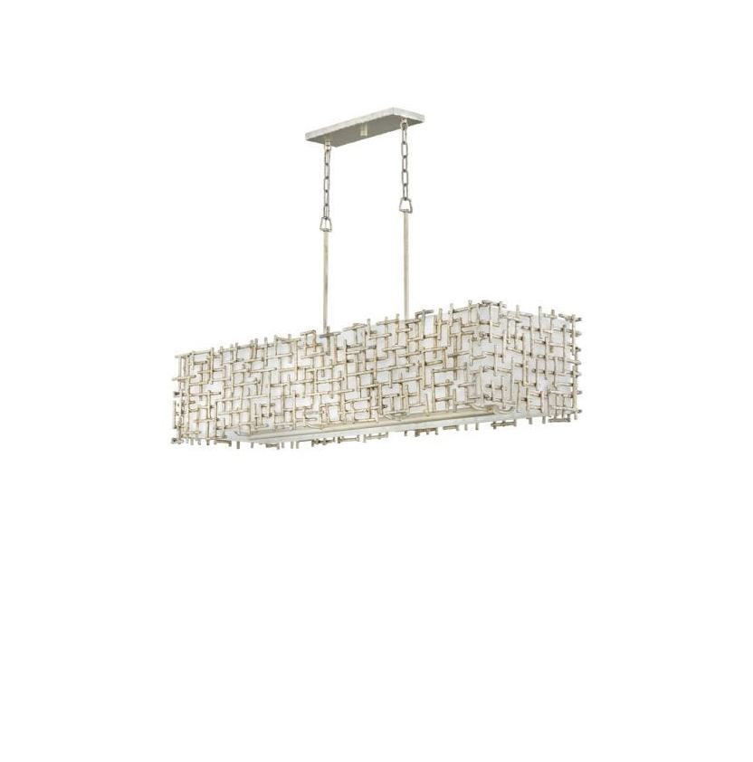 Eight Light Silver Leaf Farrah Chandelier