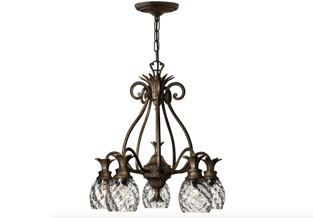 Medium Pearl Bronze Single Tier Plantation Chandelier