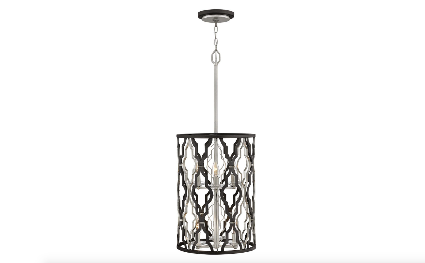 Medium Glacial/Metallic Matte Bronze Portico Chandelier
