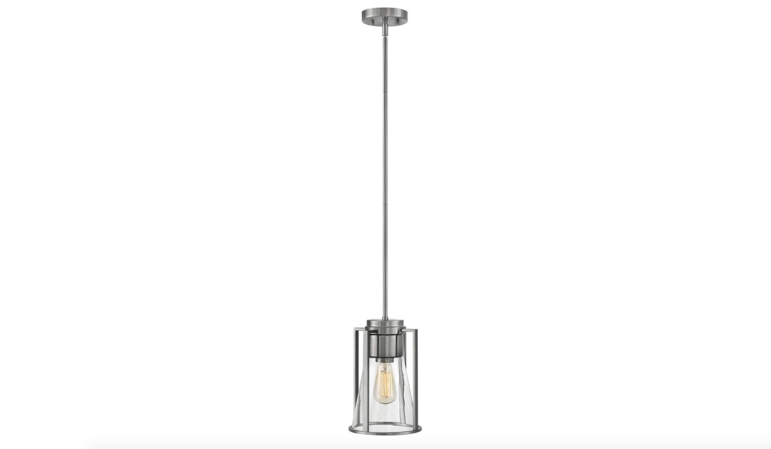 Small Brushed Nickel/Clear Glass Refinery Pendant