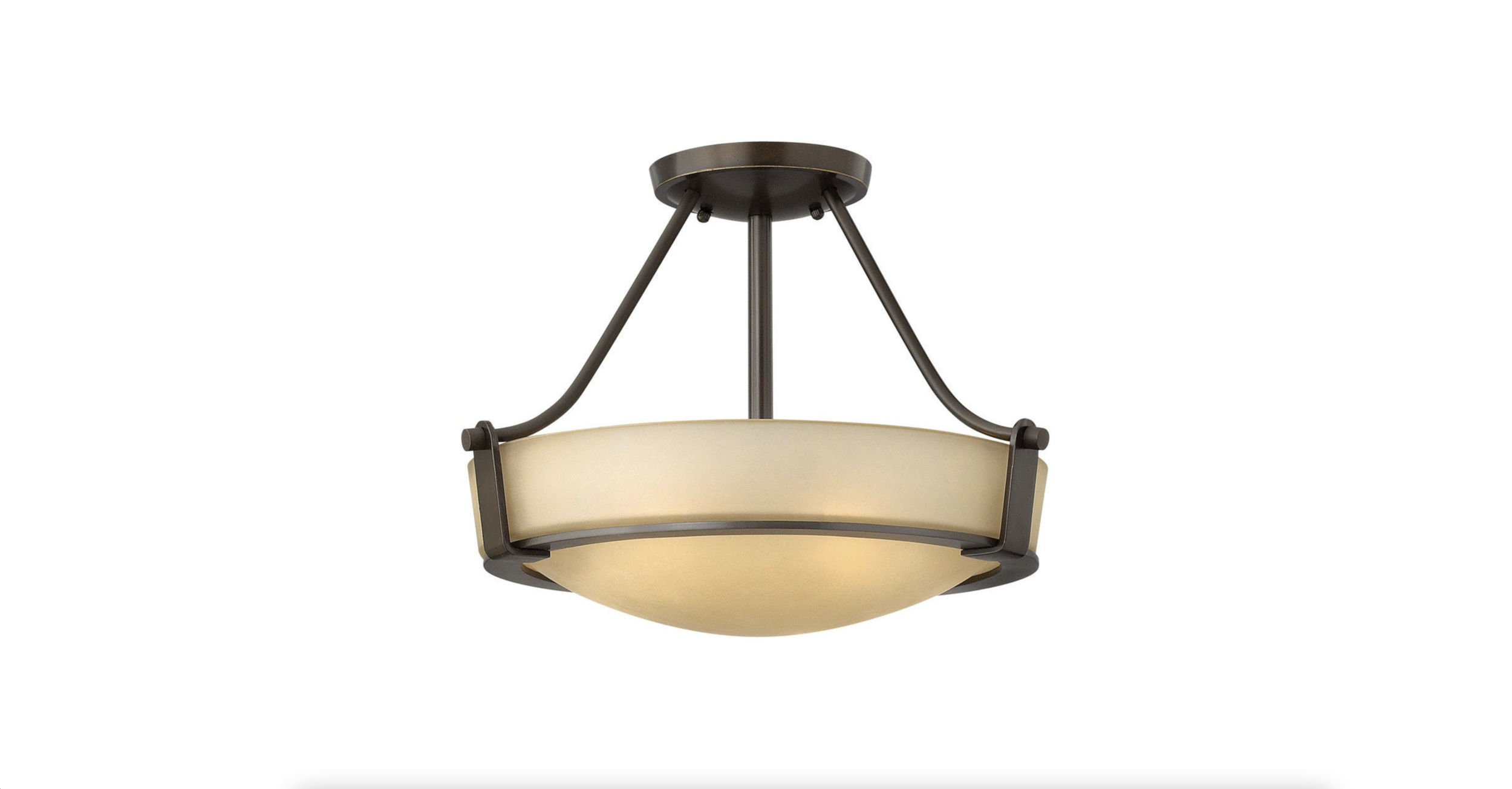 Medium Heritage Brass Hathaway Semi-Flush Mount