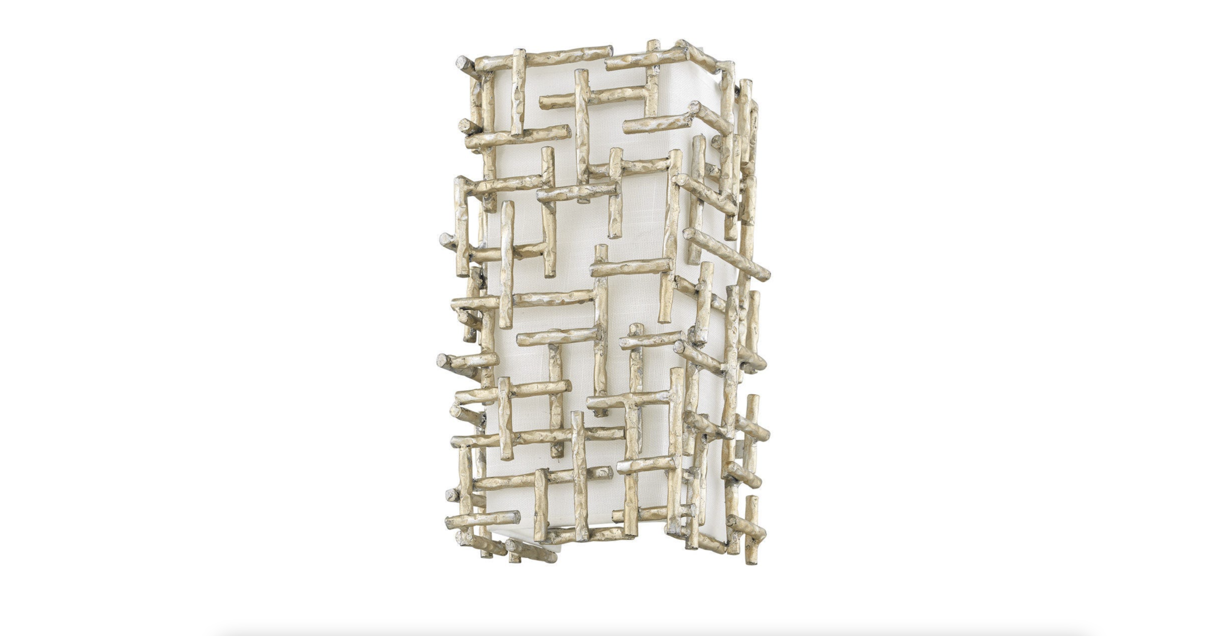 Two Light Silver Leaf Farrah Sconce