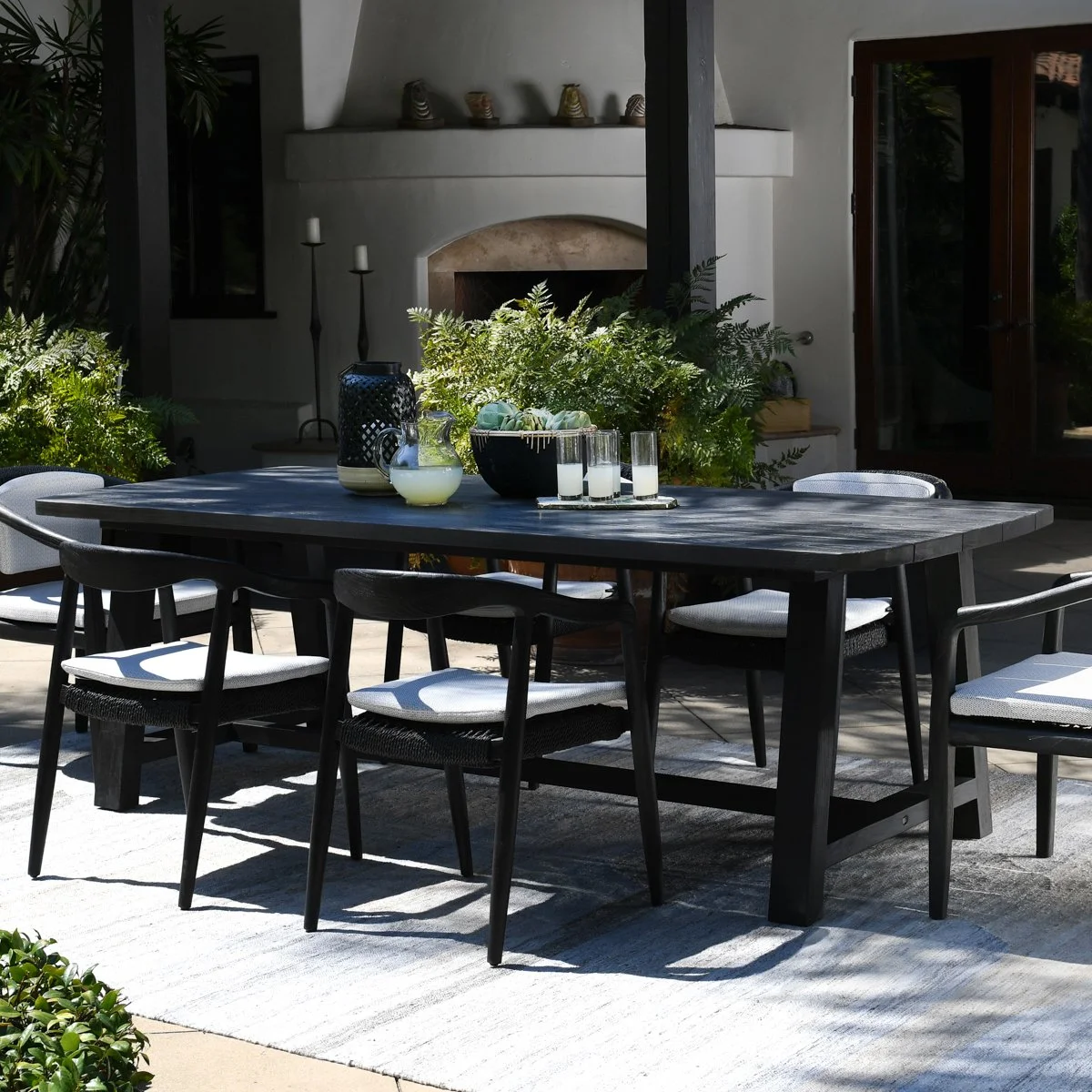 94" Black Agnes Outdoor Dining Table — Miller's Home Furnishings