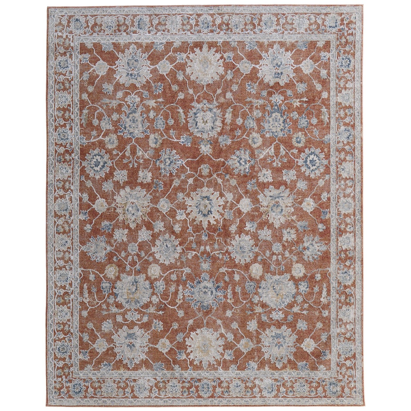 Terracotta/Ivory Pasha Area Rug