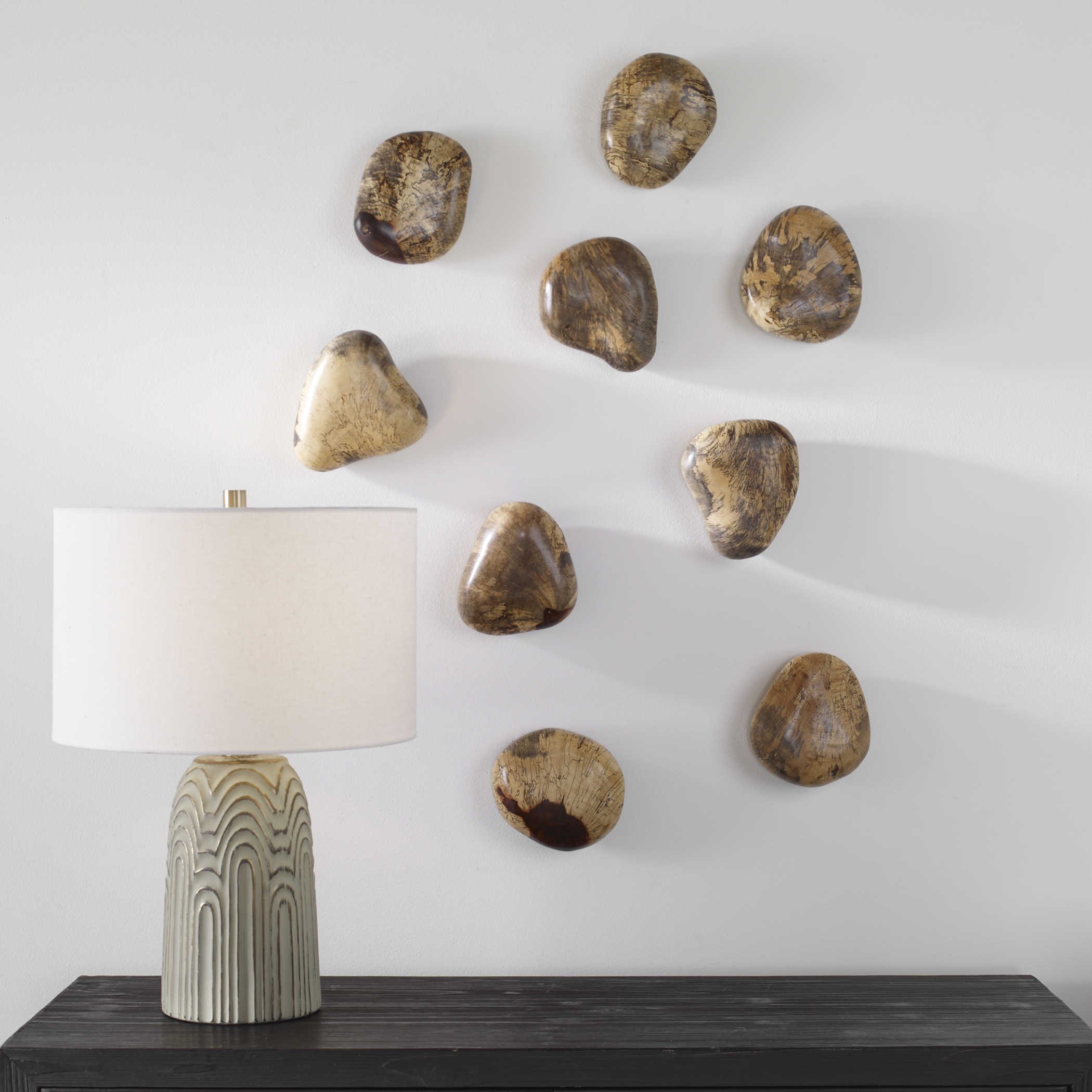 Blonde Pebbles Wood Wall Decor