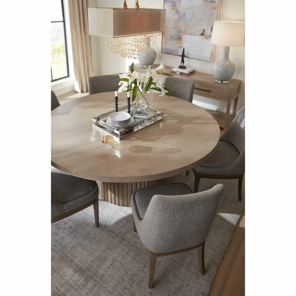 Bradley Misted Ash Round Dining Table — Miller's Home Furnishings