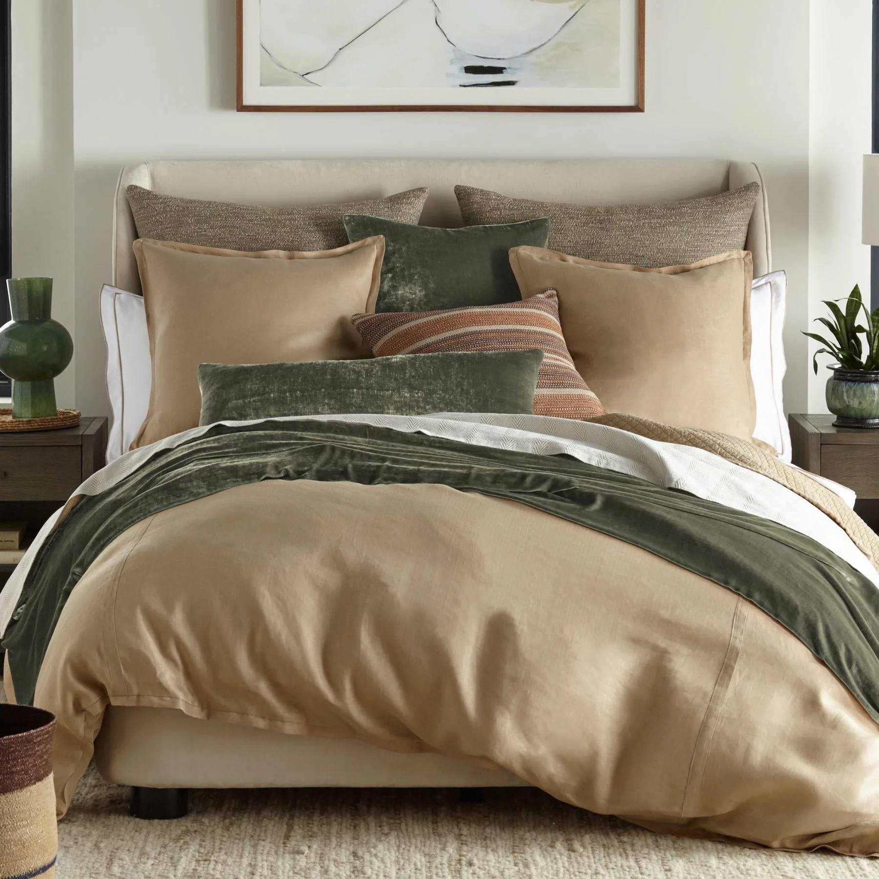 Croissant Terra Herringbone Duvet Collection
