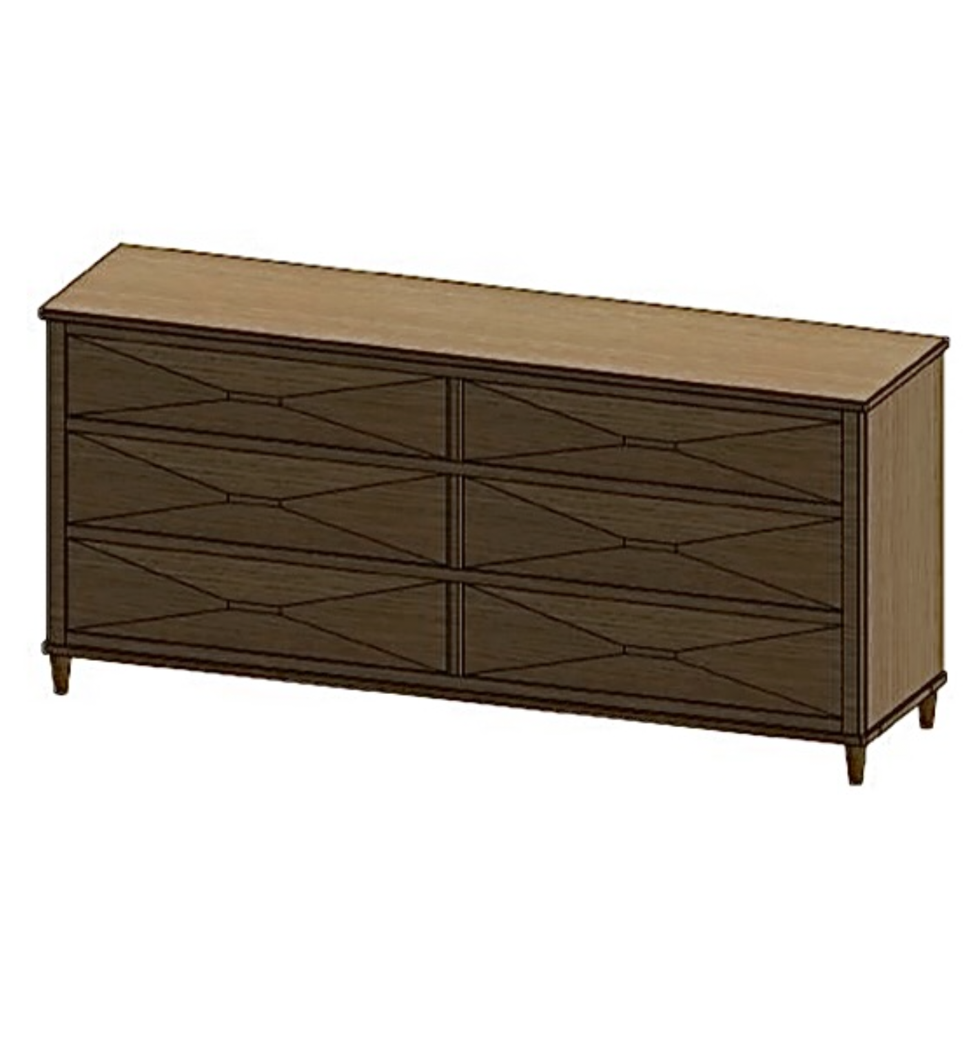 Customizable Emerald 6 Drawer Dresser