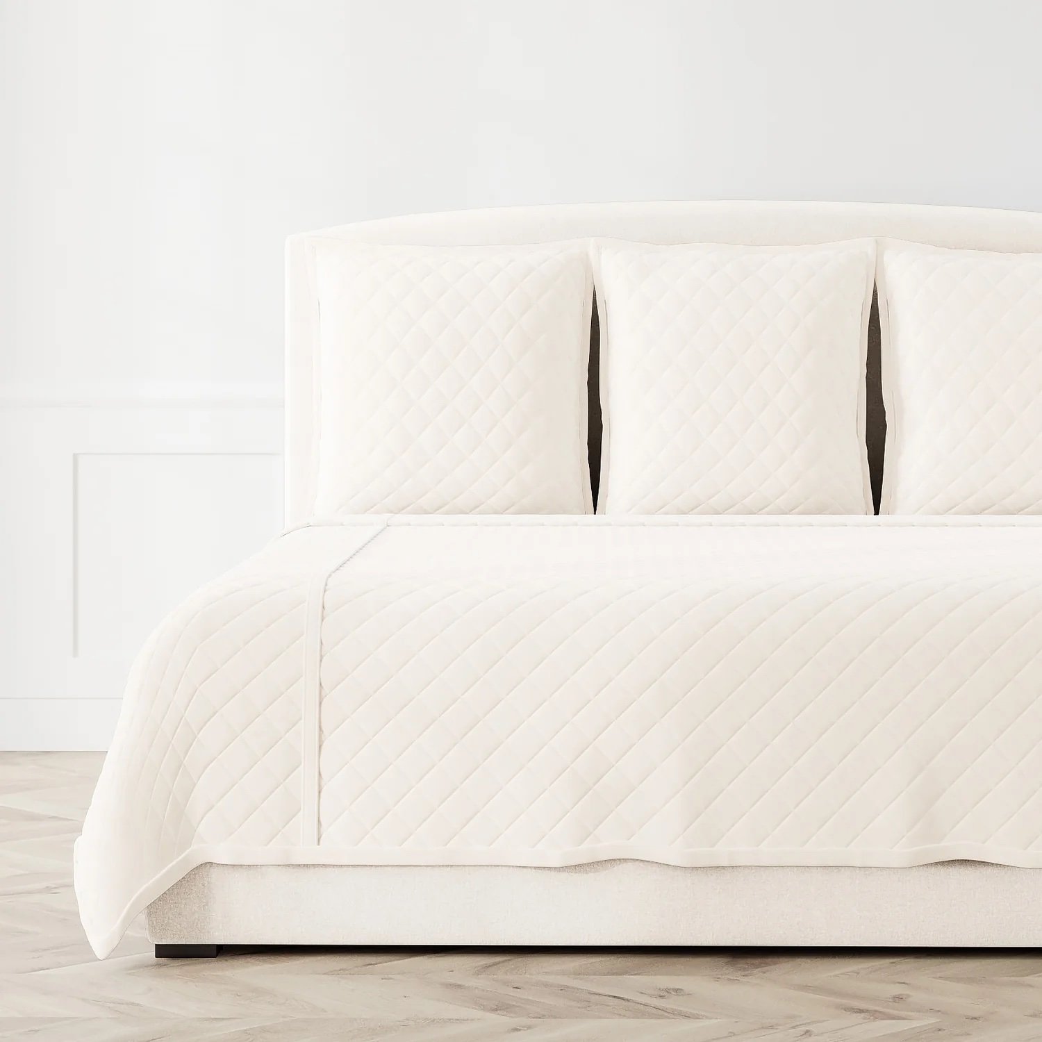 Velvet Coverlet Set - Ivory