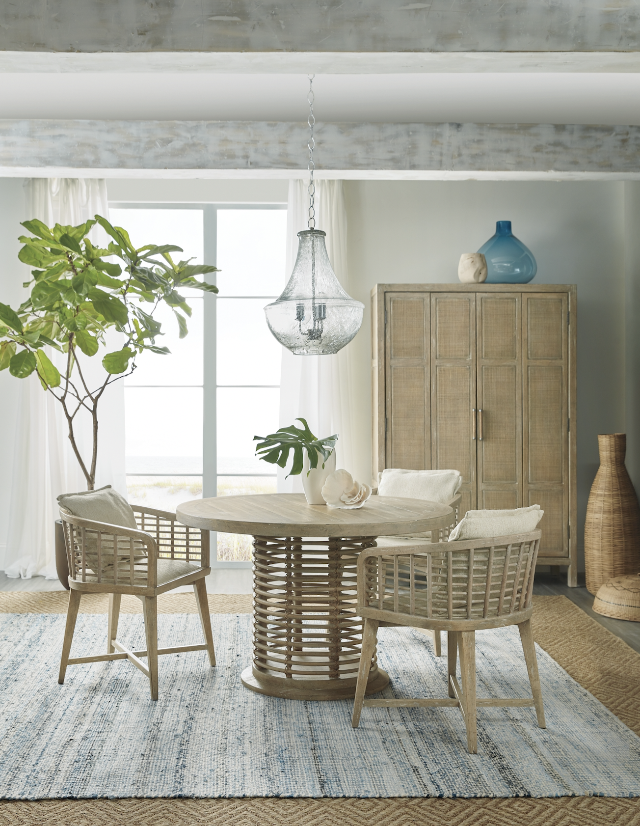 Surfrider 48in Rattan Round Dining Table