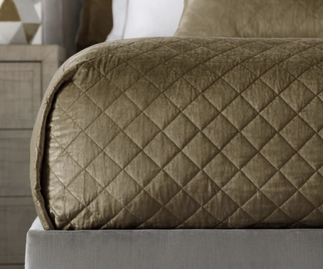 Chloe Pre-Wash Straw Velvet Coverlet Collection