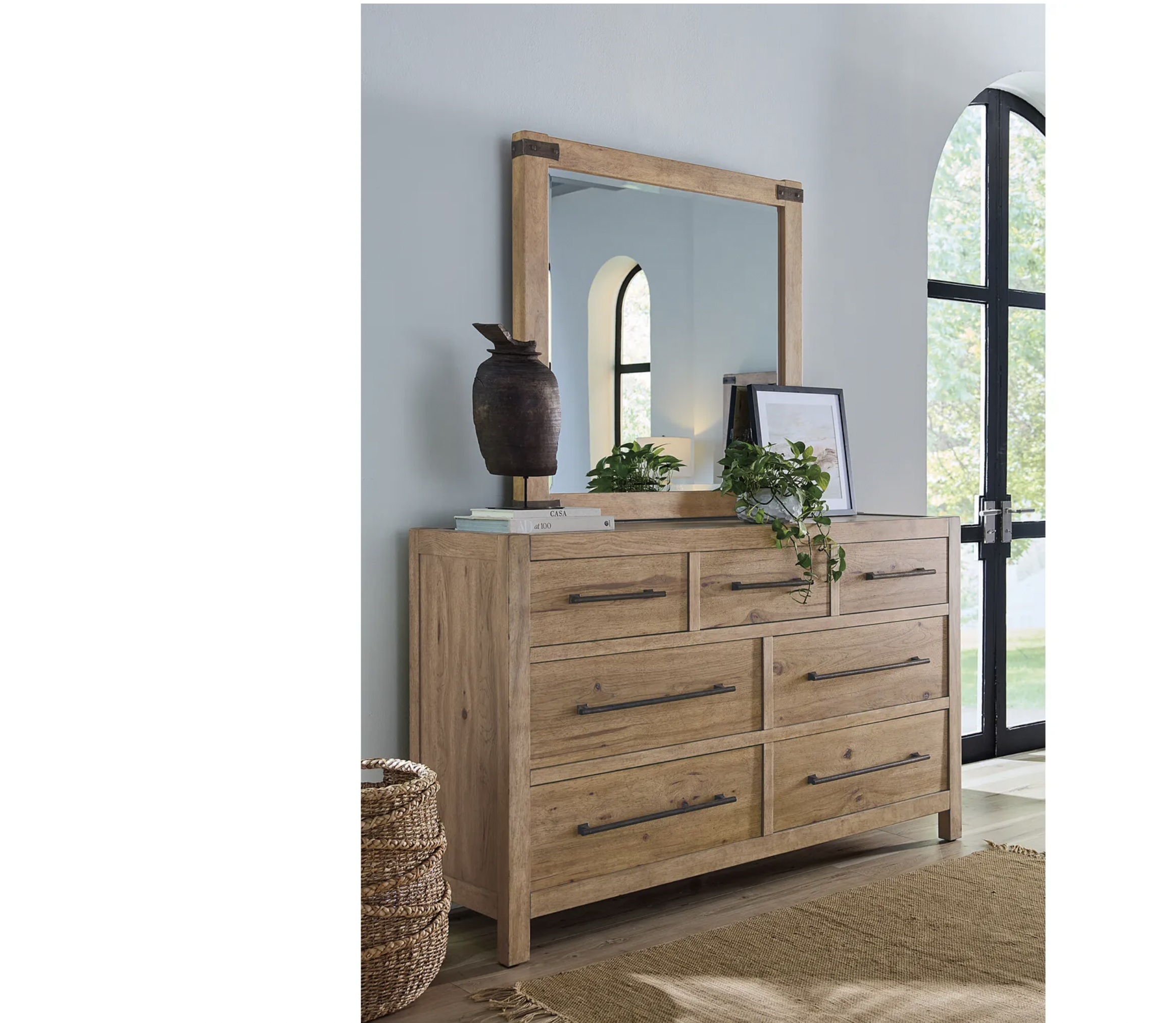Vineyard Row Square Mirror
