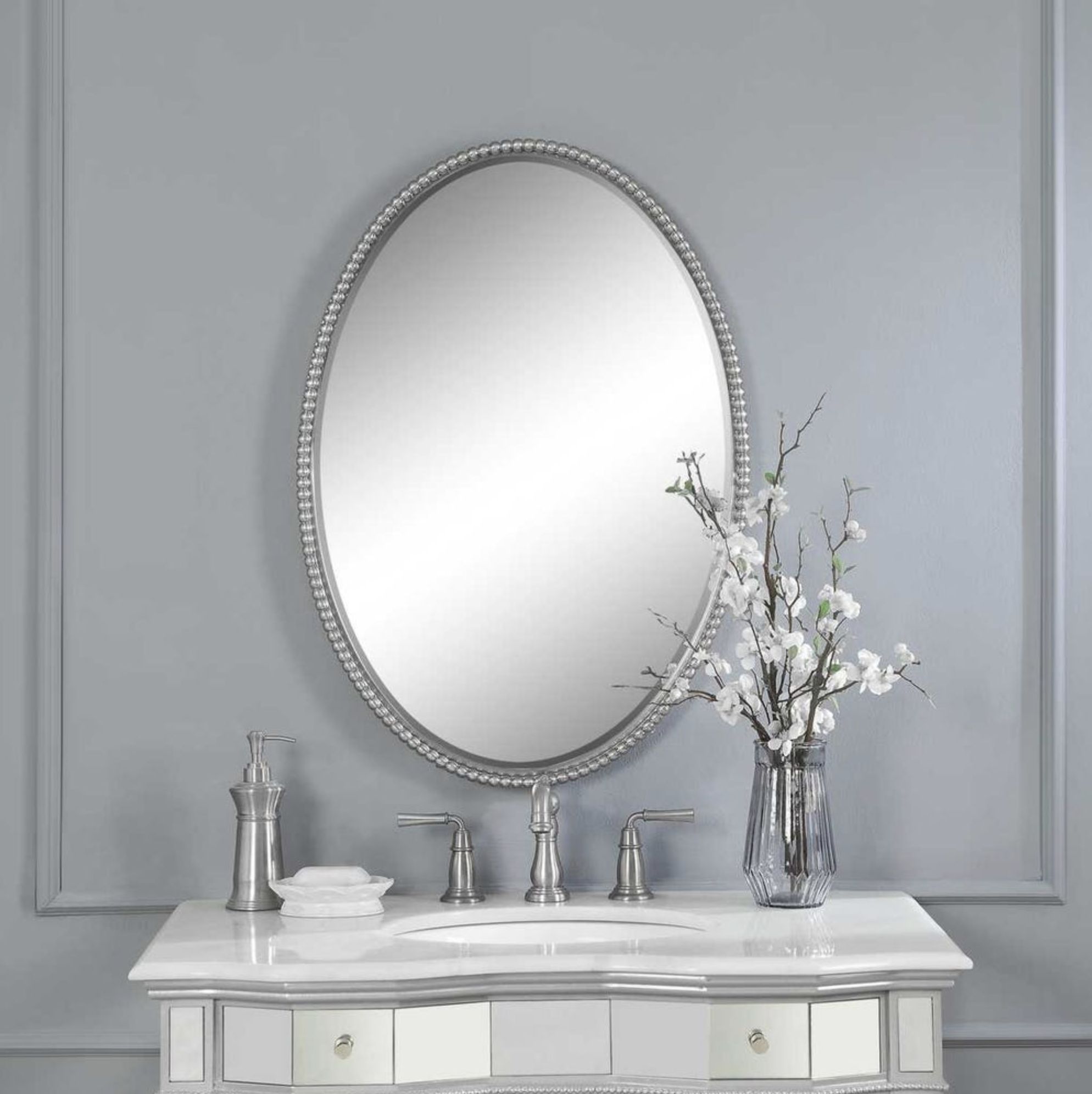 Nickel Sherise Oval Mirror