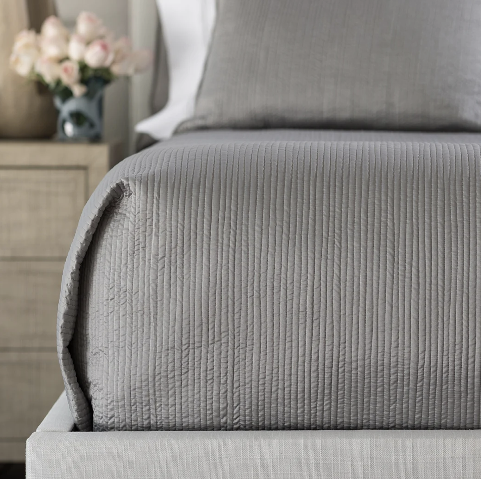 Retro Pewter Quilted Coverlet Collection