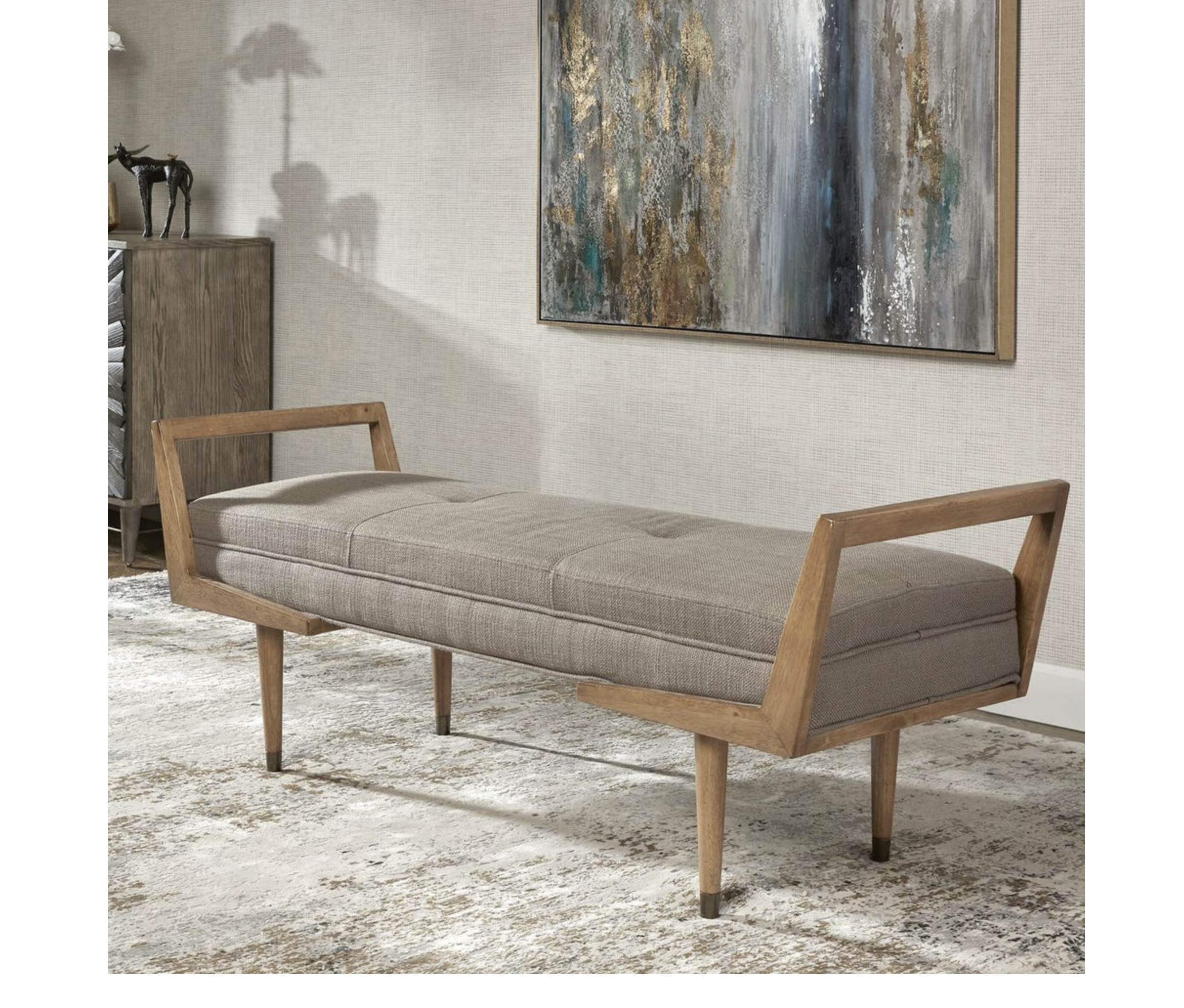 Taupe Gray Waylon Bench