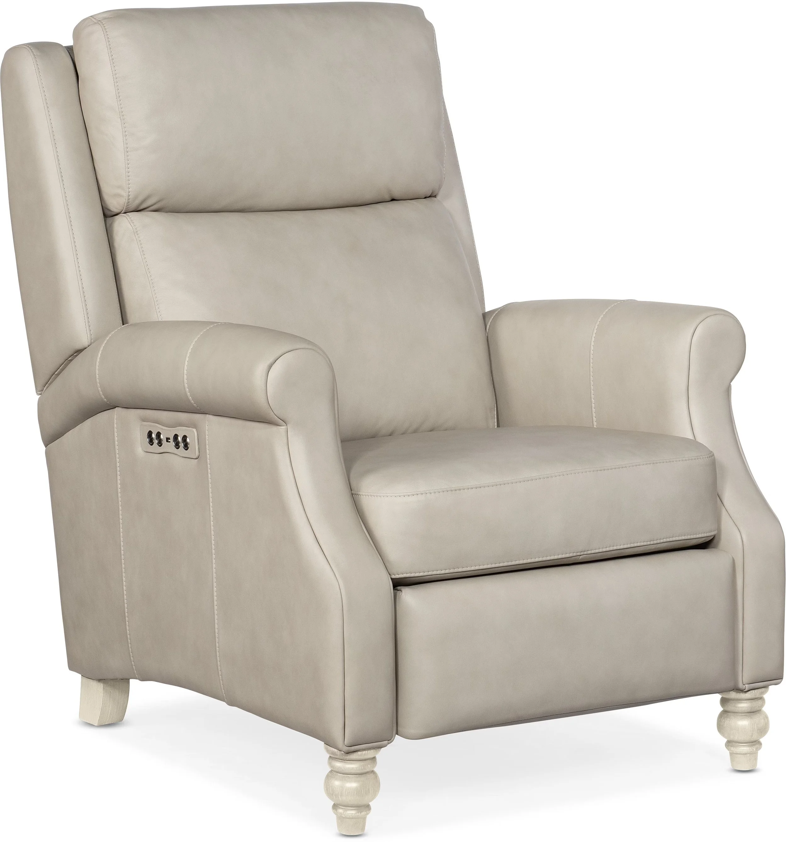 Aline Dove Hurley Power Recliner with Turned Legs