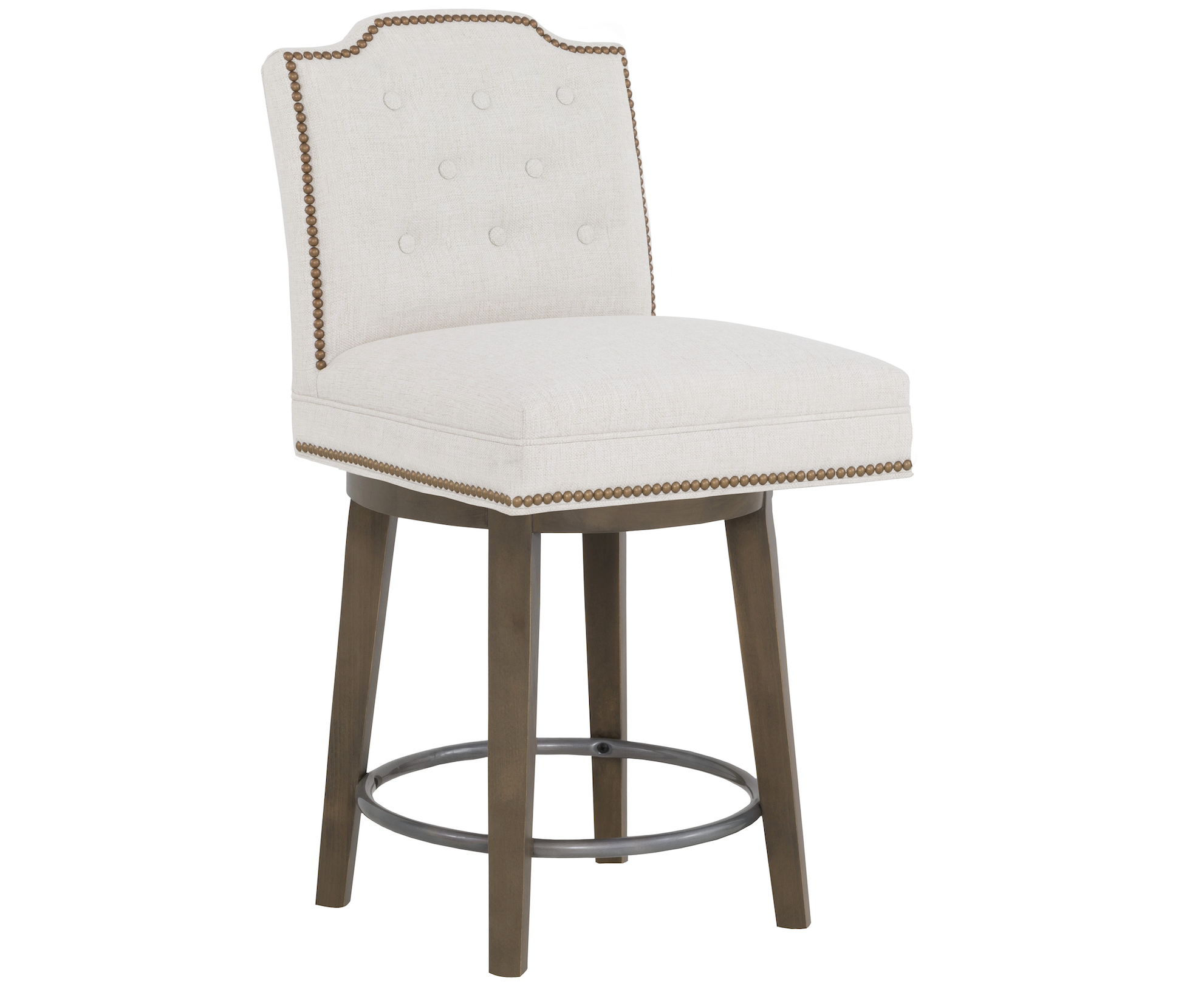 Customizable Tufted Empire Short Back Swivel Stool
