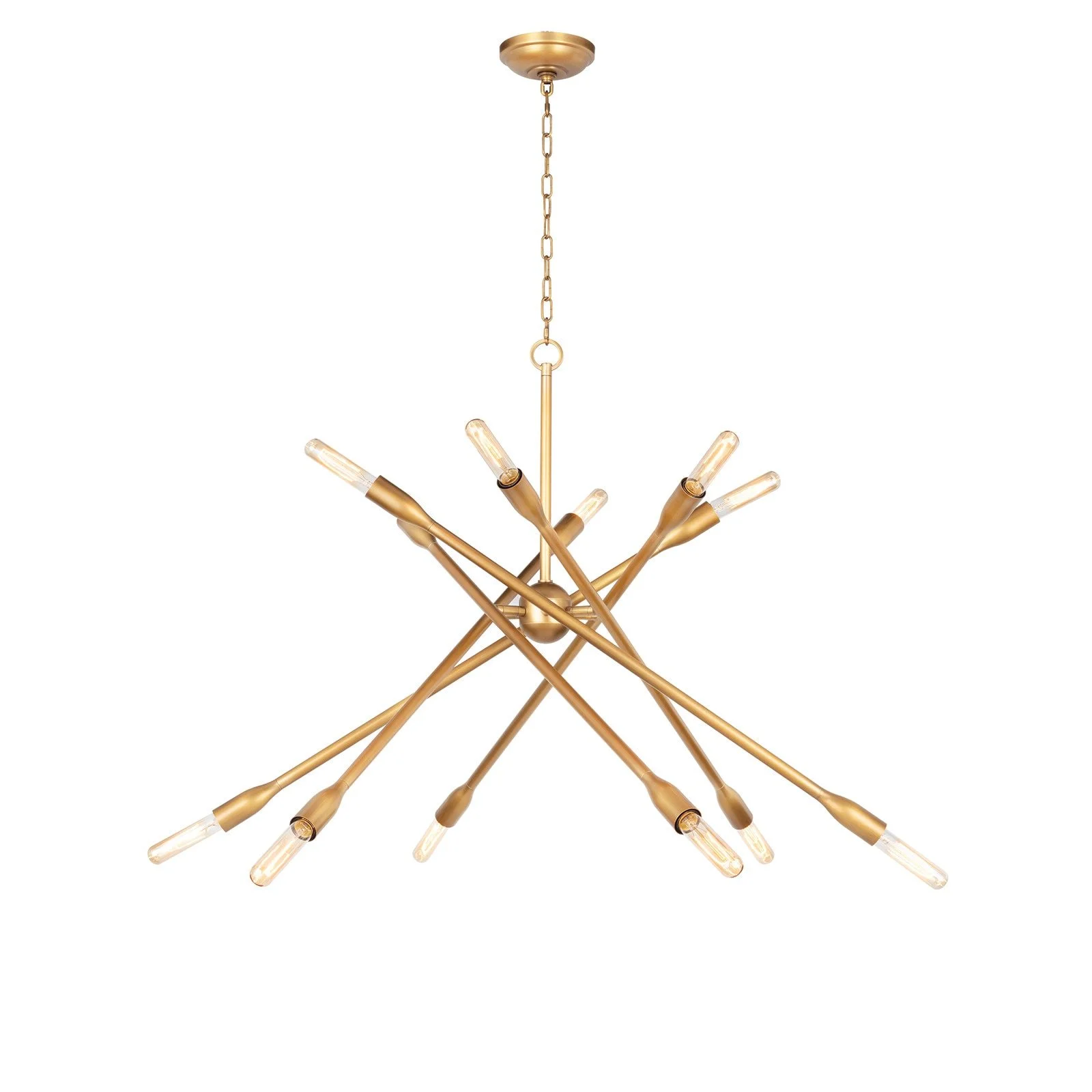 Large Natural Brass Cobra Chandelier