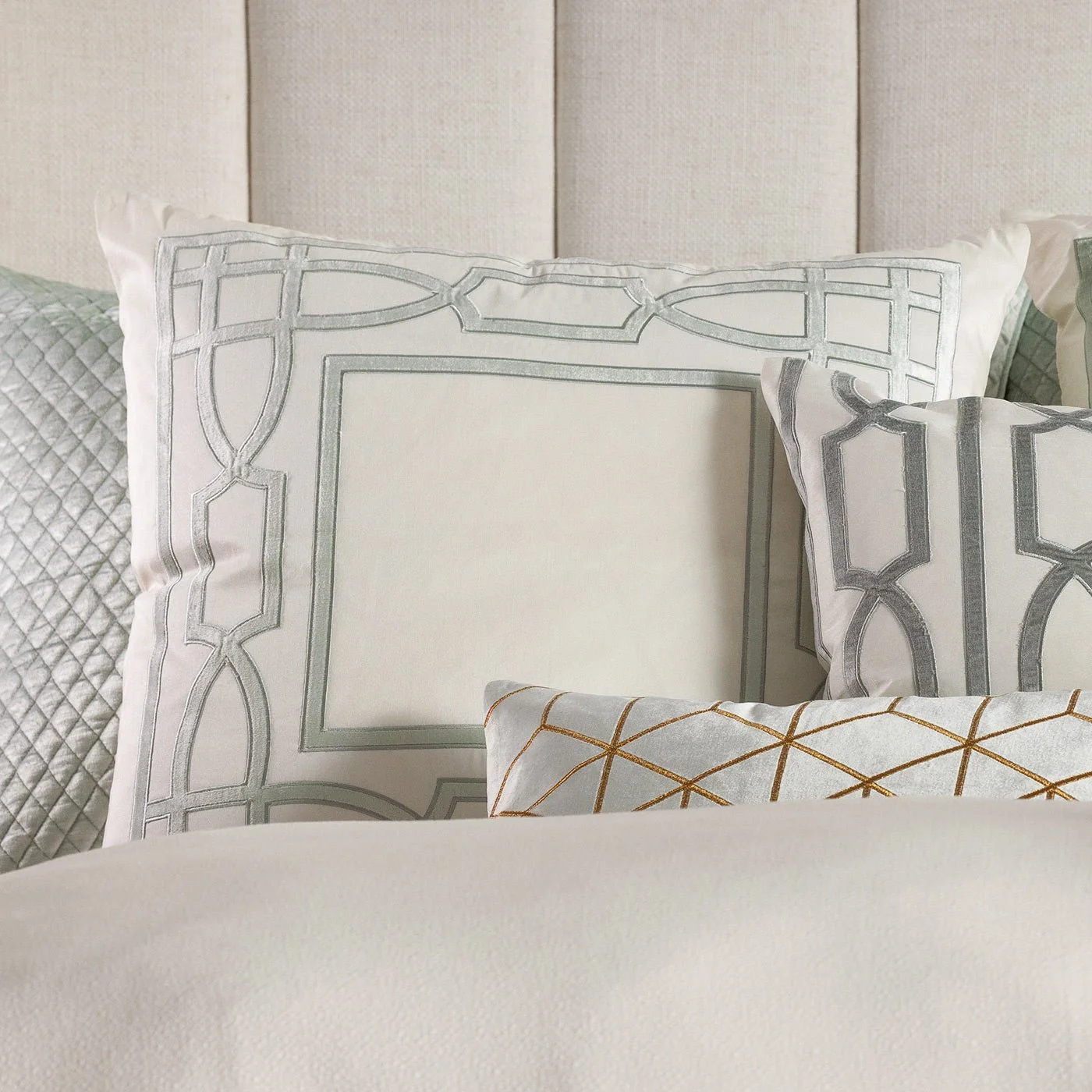 Ivory Trey Venetian Silk Pillow