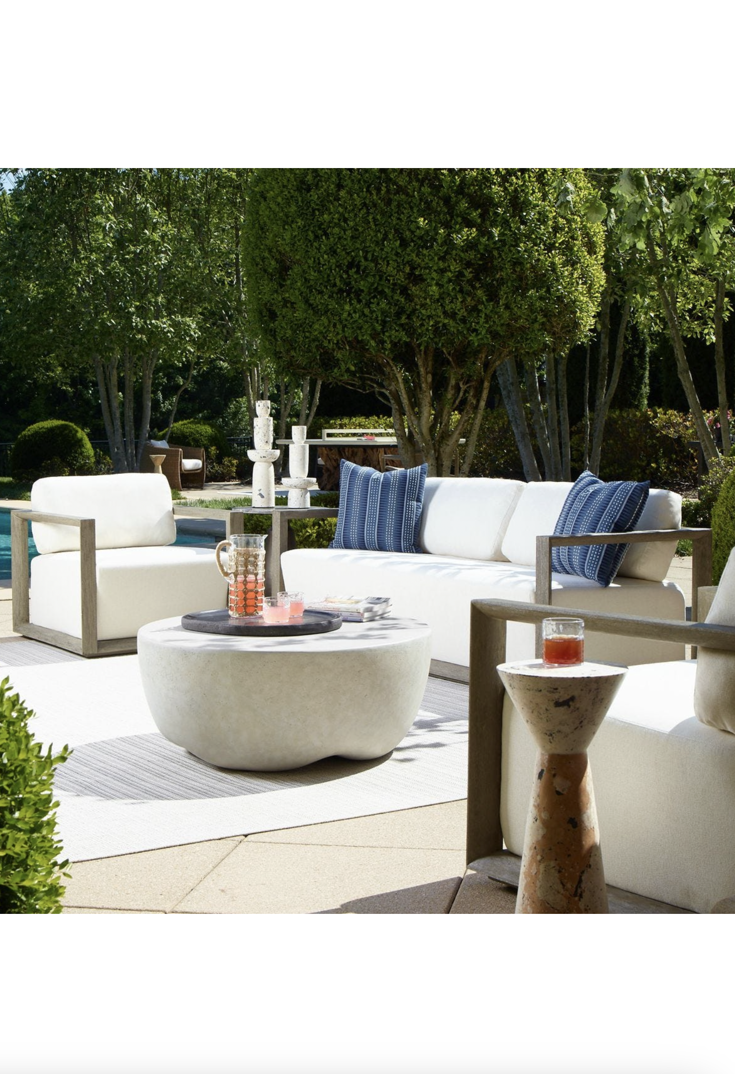 Weathered Gray/Oyster Remsen Outdoor 3 Seater Sofa