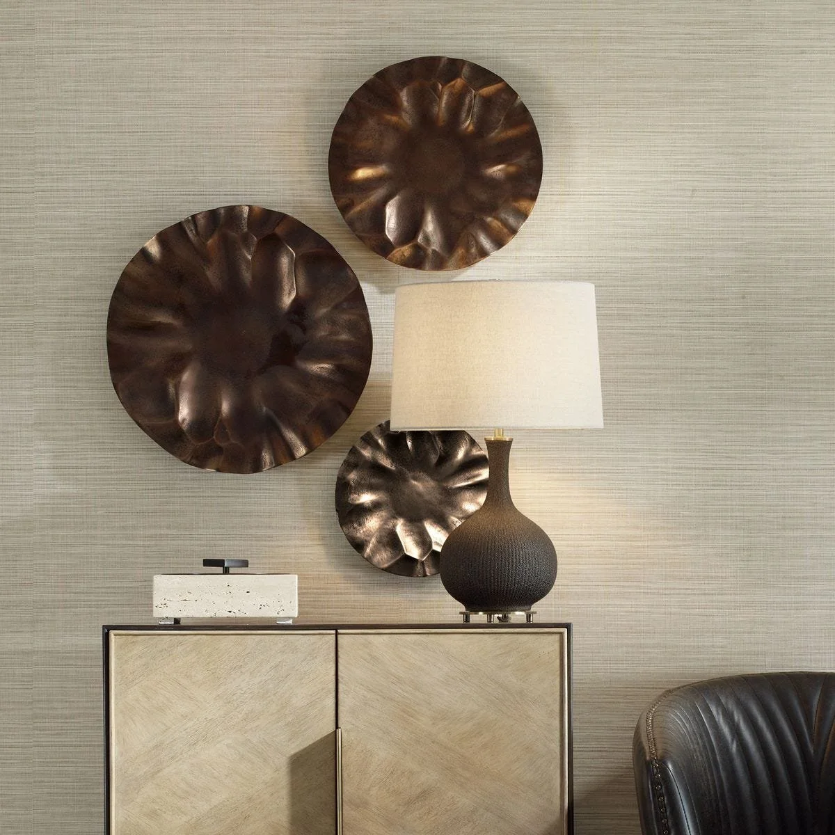 Bronze Peonia Outdoor Wall Decor
