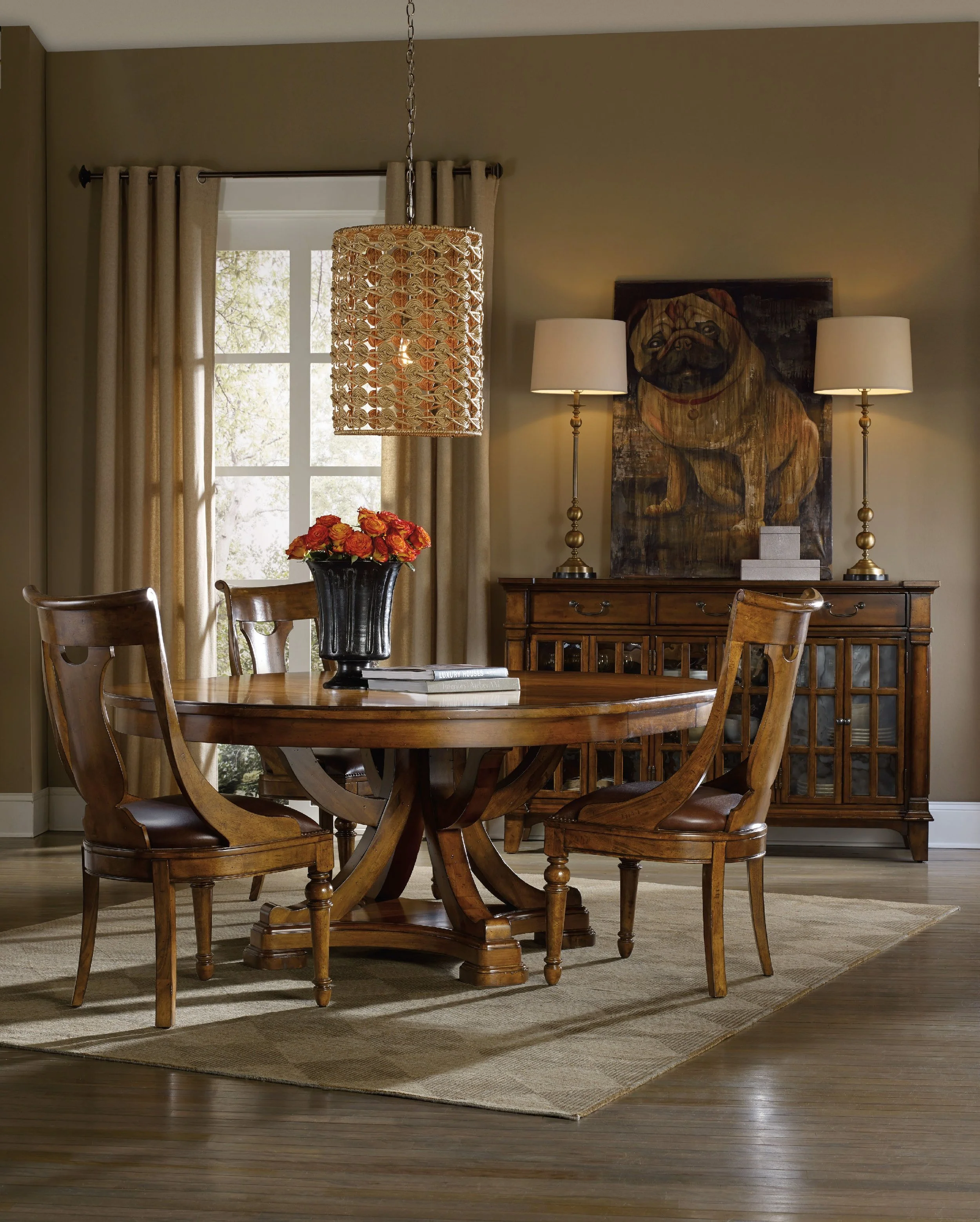 Tynecastle Round Pedestal Dining Table with 1-18'' Leaf