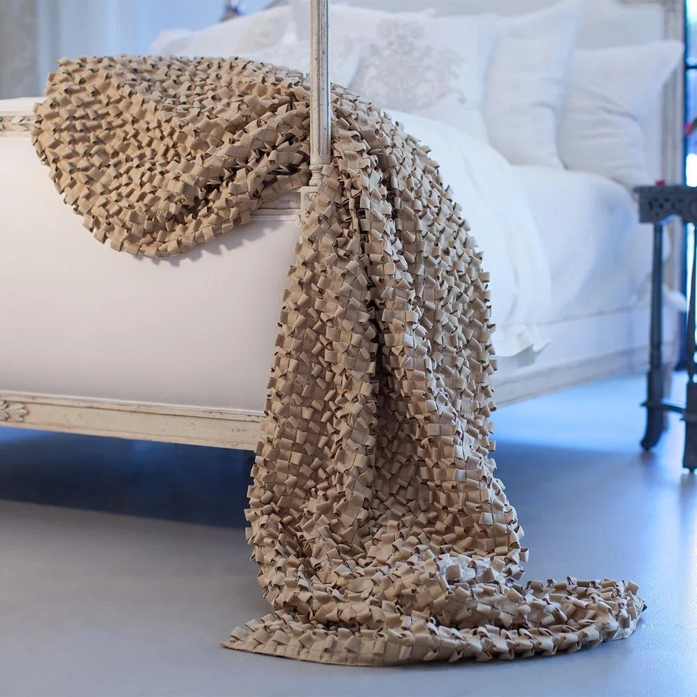 Ecru Ribbon Pillow/Throw