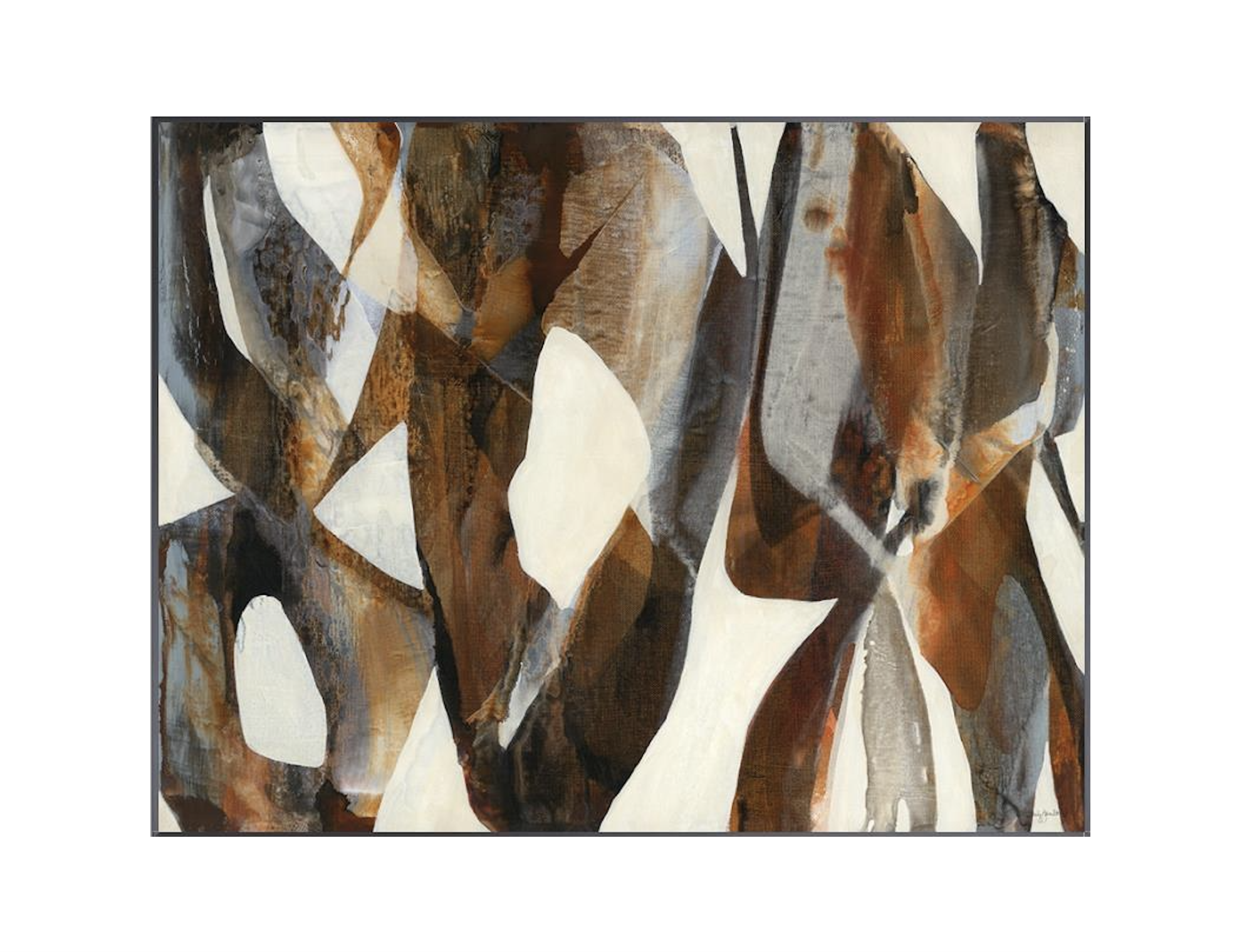 Customizable Framed Wabi Sabi Canvas in Matte Black Gallery Float Frame