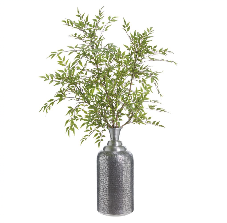 Nandina Branch in Silver Bottle Gr