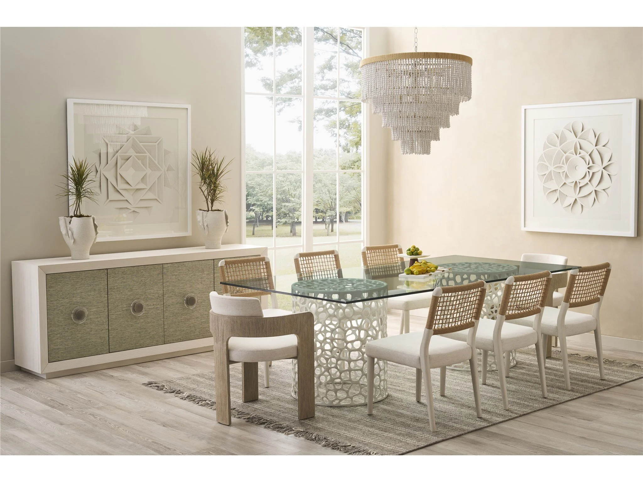 White Coral Rectangle Dining Table