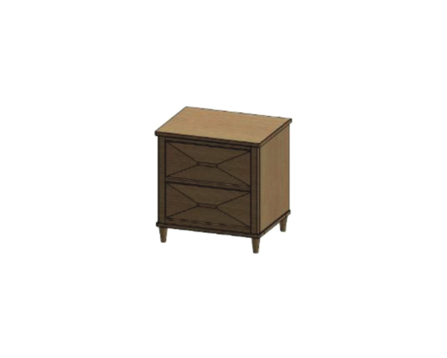 Customizable Emerald 2 Drawer Nightstand