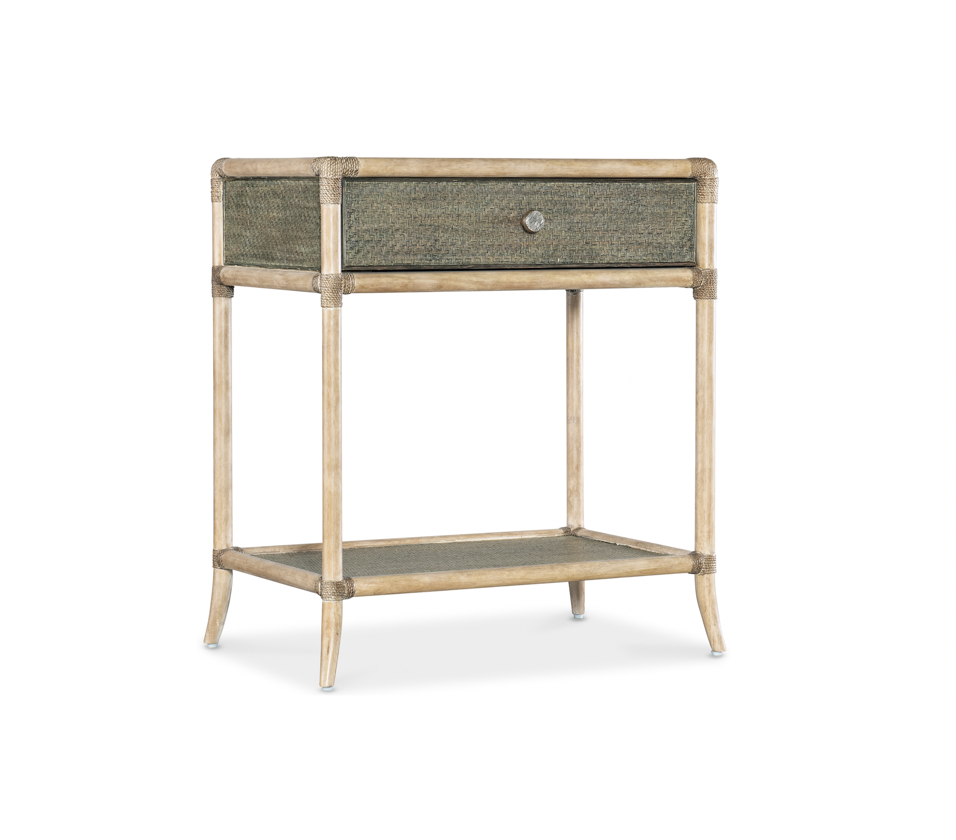 Green Retreat Pole Rattan Bedside Table