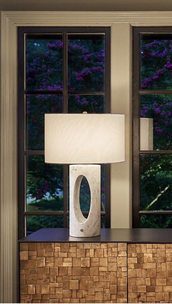 White Portia Marble Table Lamp