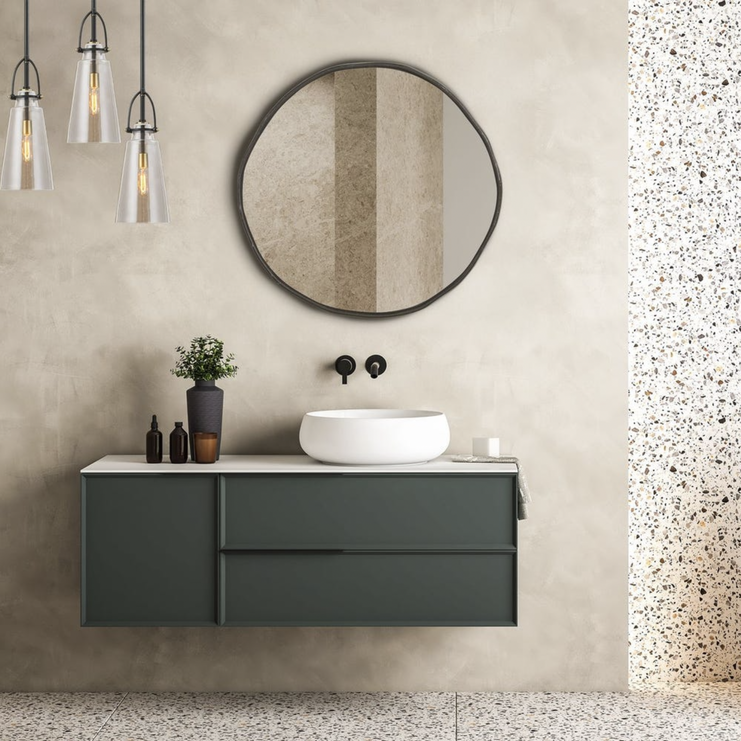 Bronze Lowen Round Mirror