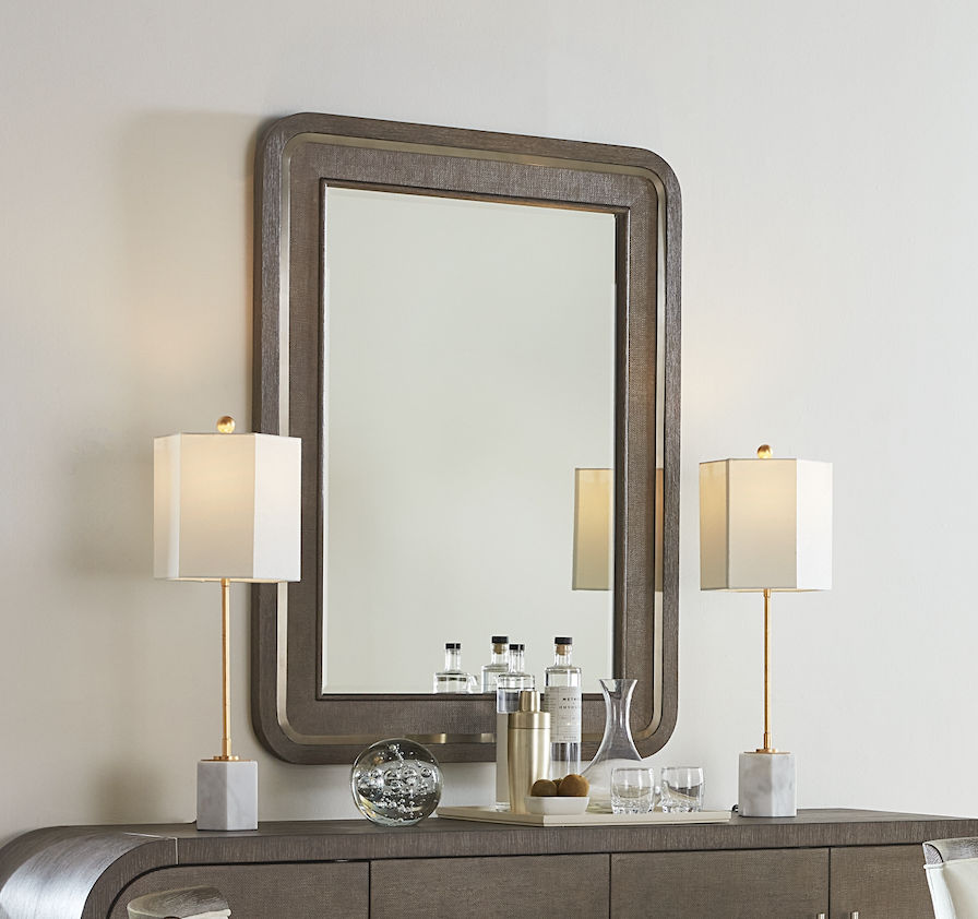 Mink Modern Mood Raffia Landscape Mirror