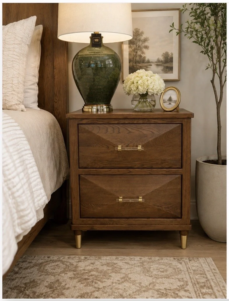Customizable Emerald 2 Drawer Nightstand