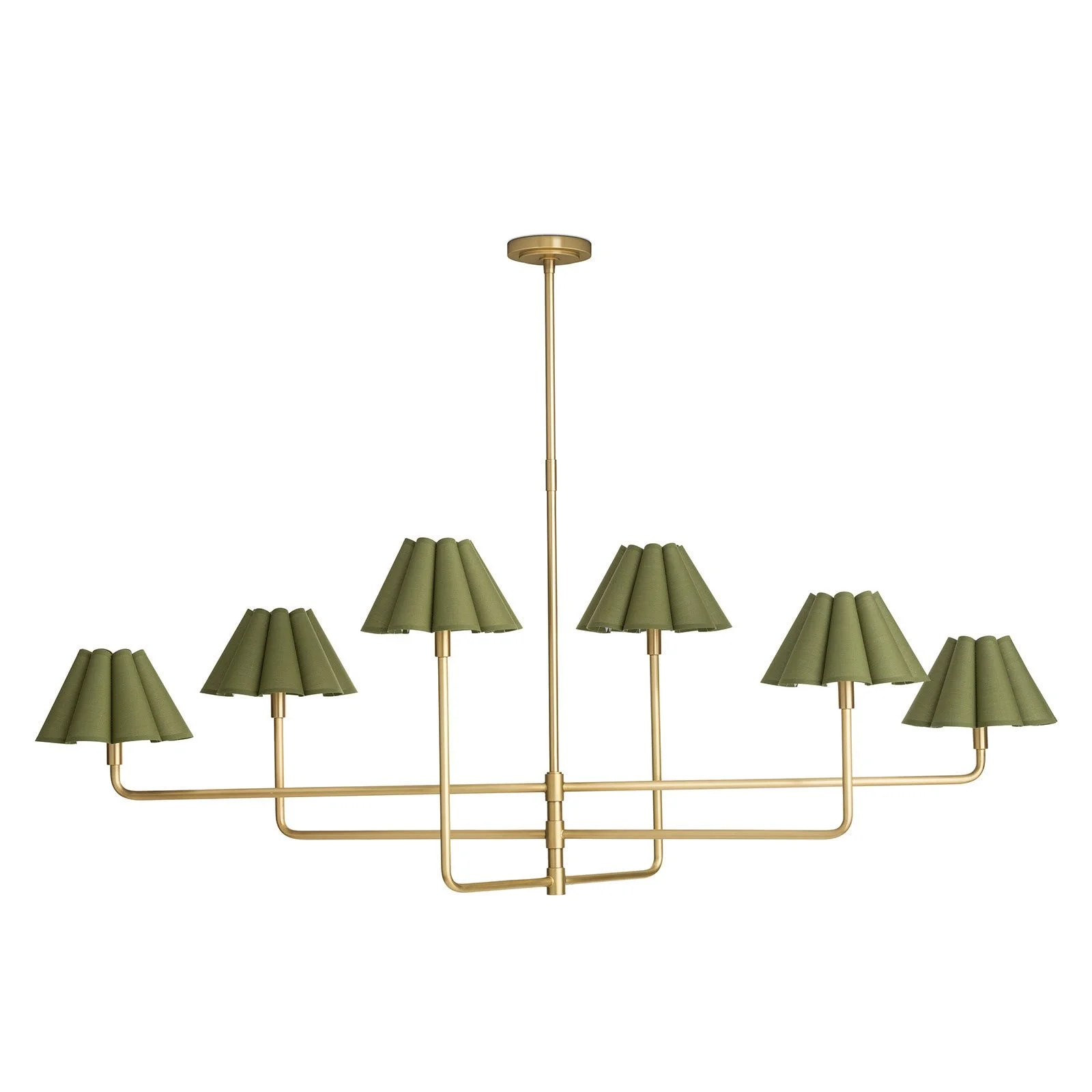 Green & Brass Polly Chandelier