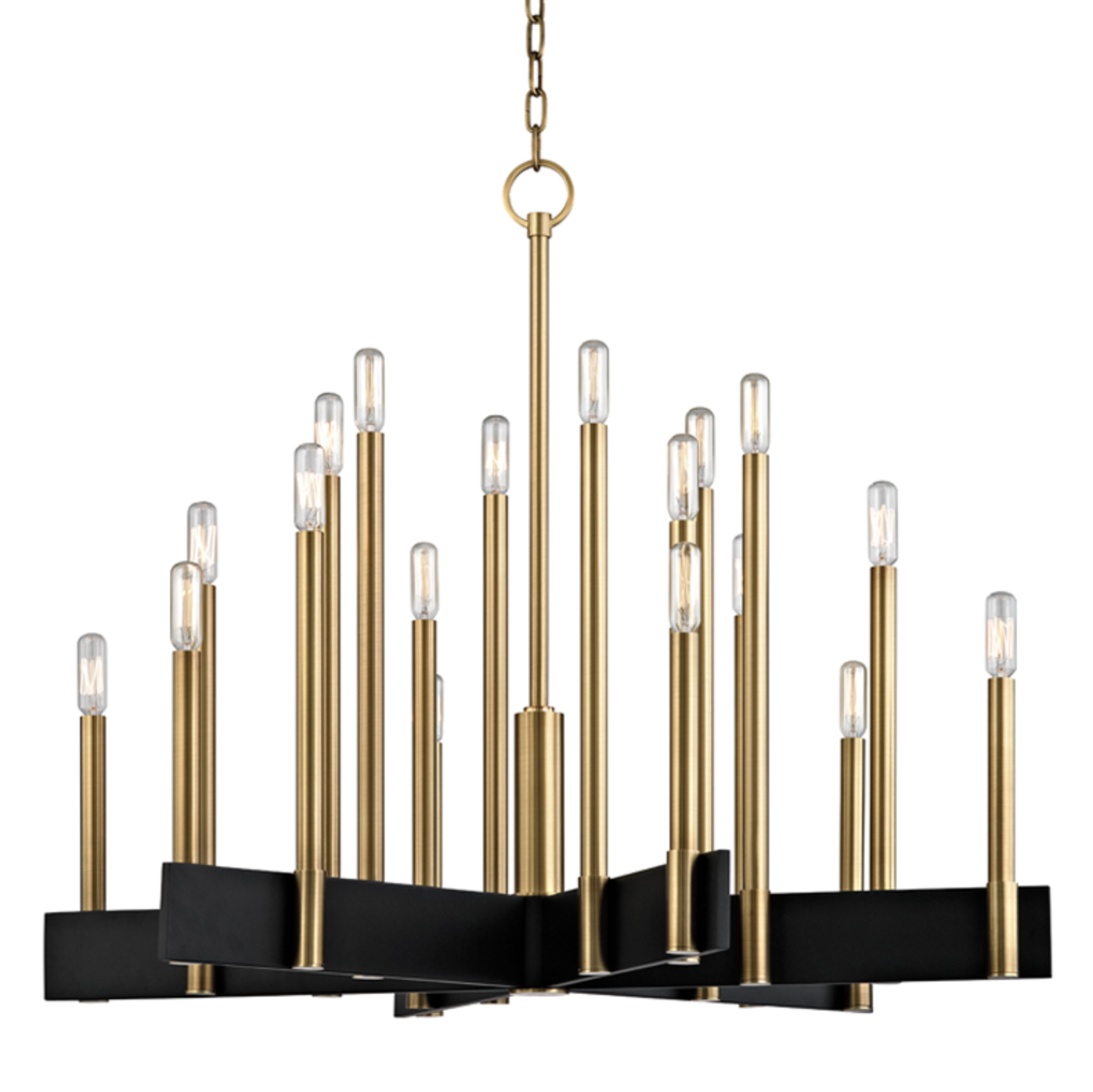 33" Aged Brass Abrams Chandelier