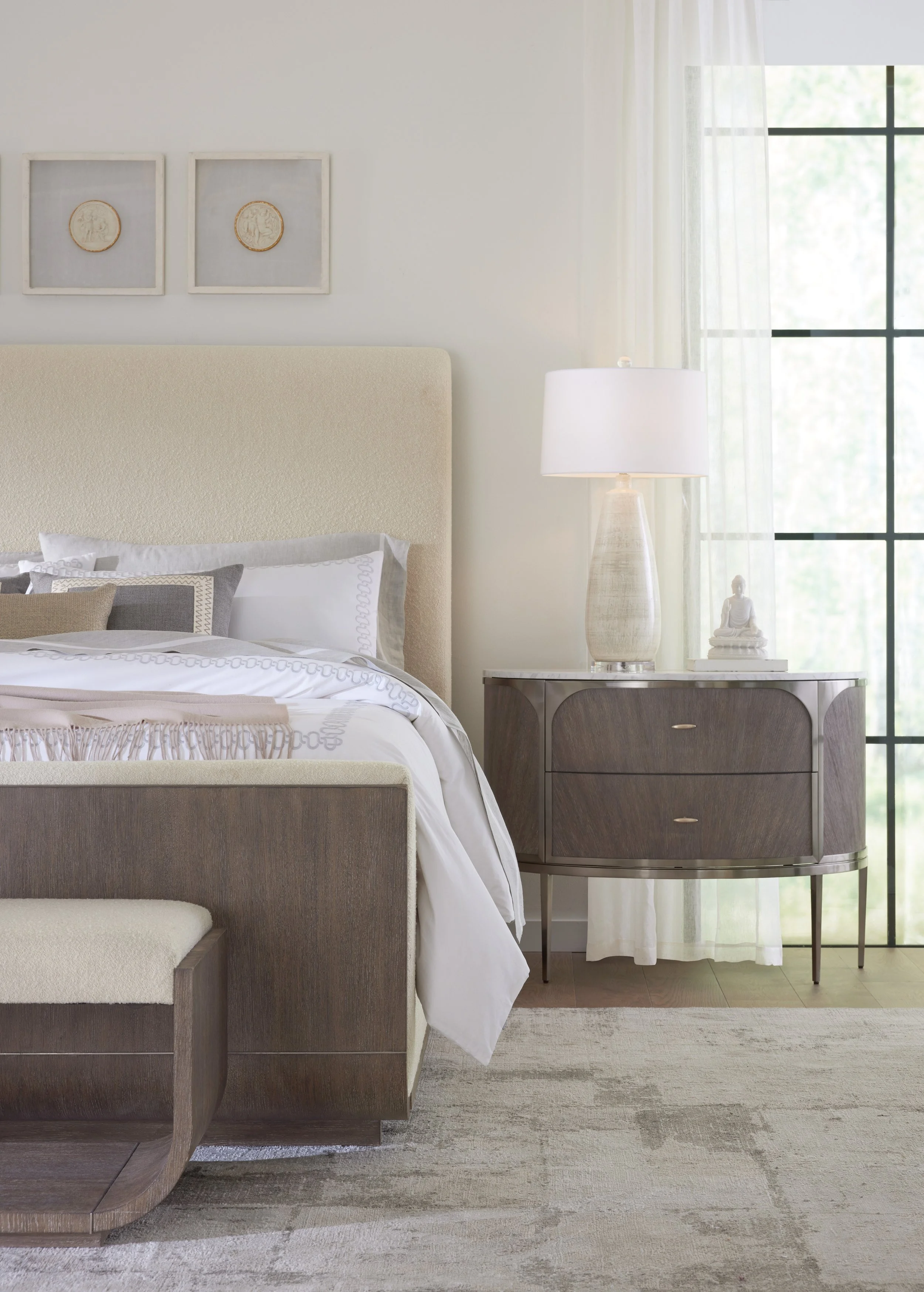 Dark Modern Mood Two-Drawer Nightstand
