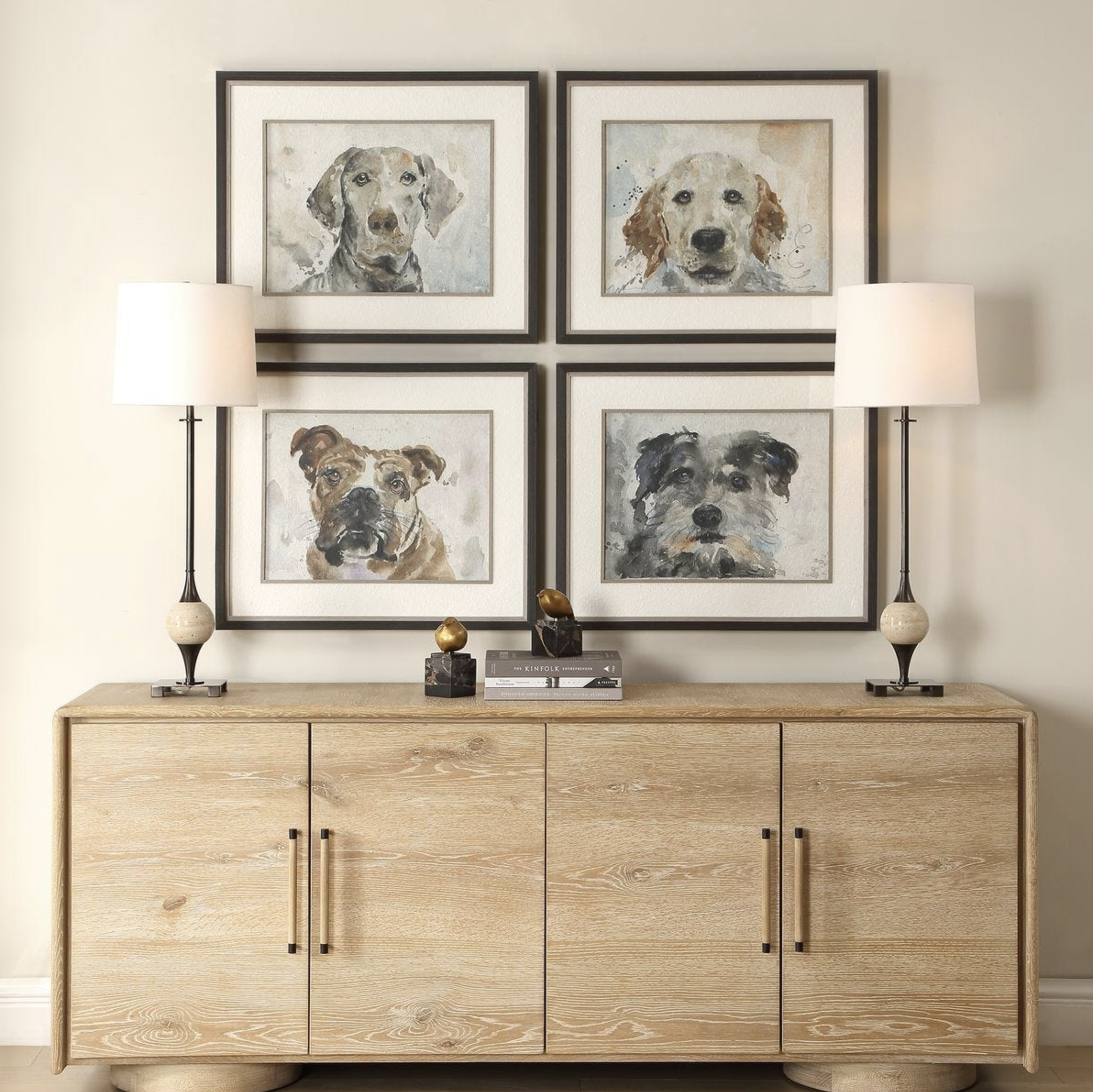 Set of 4 Dog Days Framed Prints