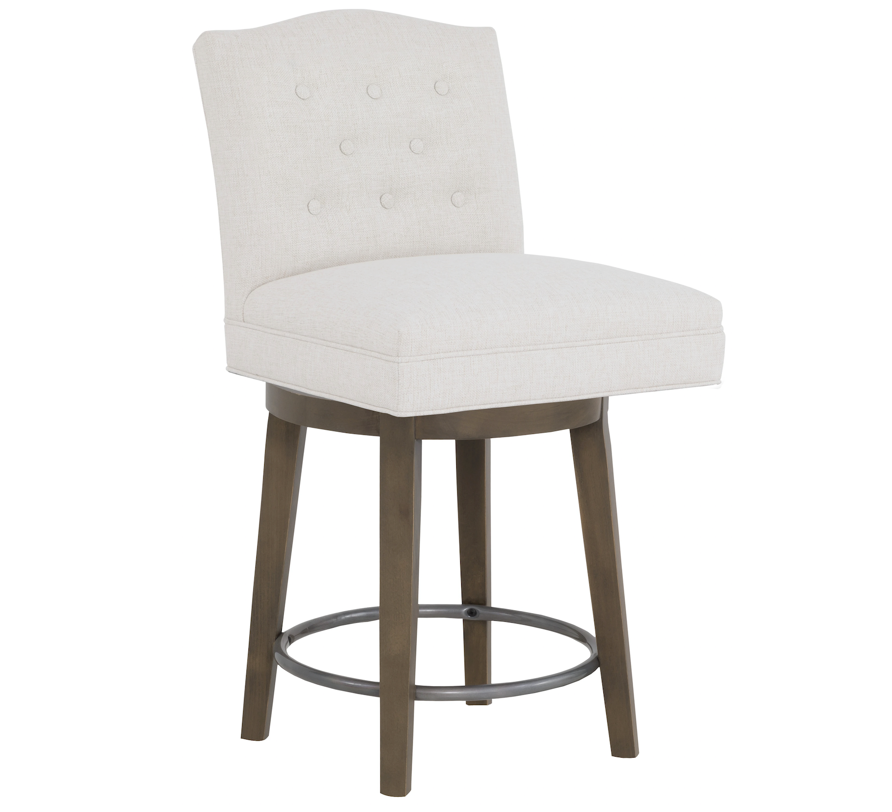 Customizable Tufted Camel Short Back Swivel Stool