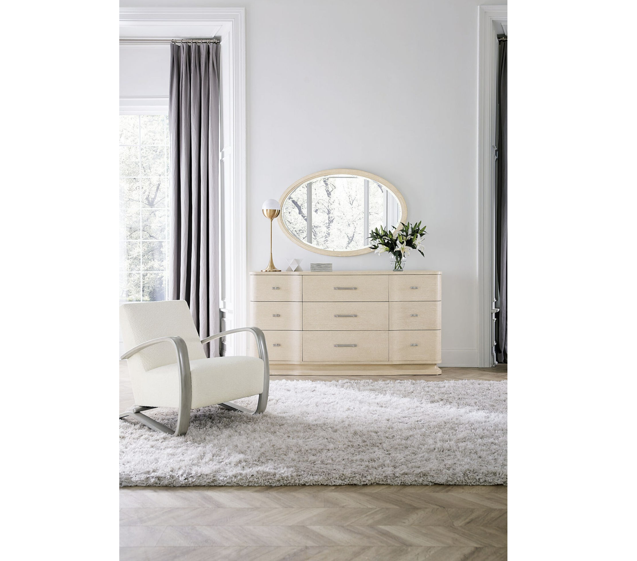 Nouveau Chic Oval Mirror