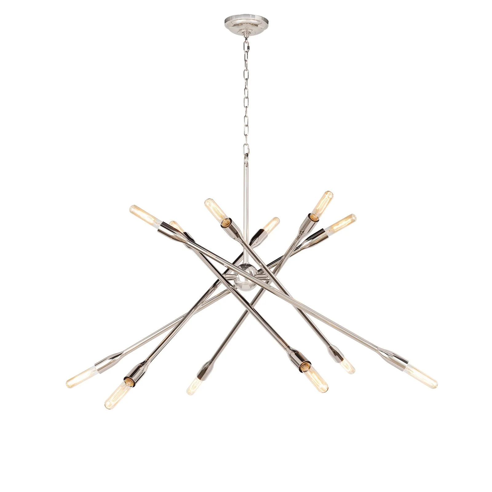 Large Polished Nickel Cobra Chandelier