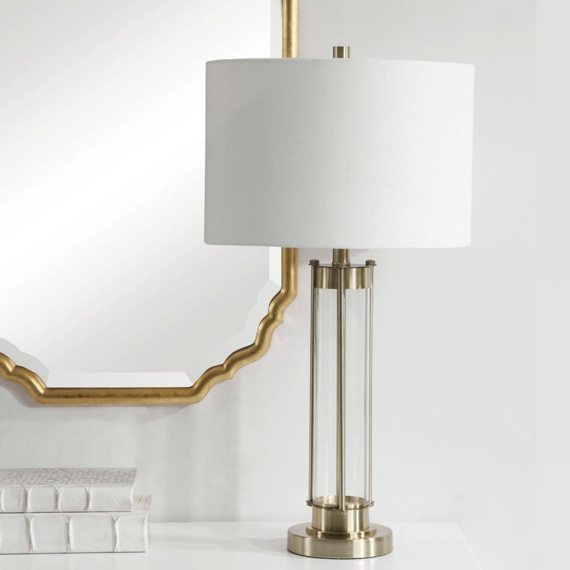 Petroff Glass & Brass Lamp