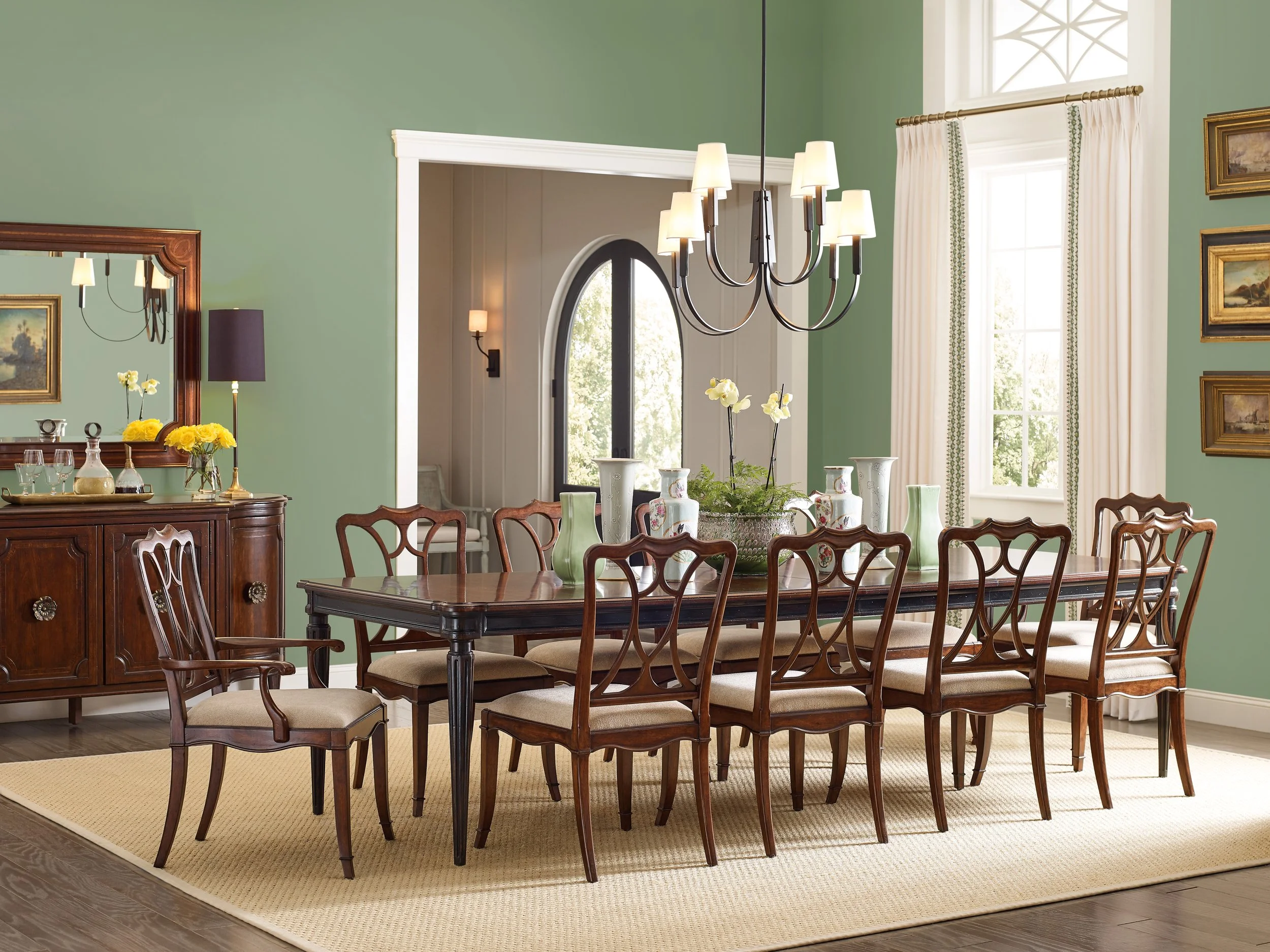 Charleston Rectangle Leg Dining Table w/ 2-22in Leaves