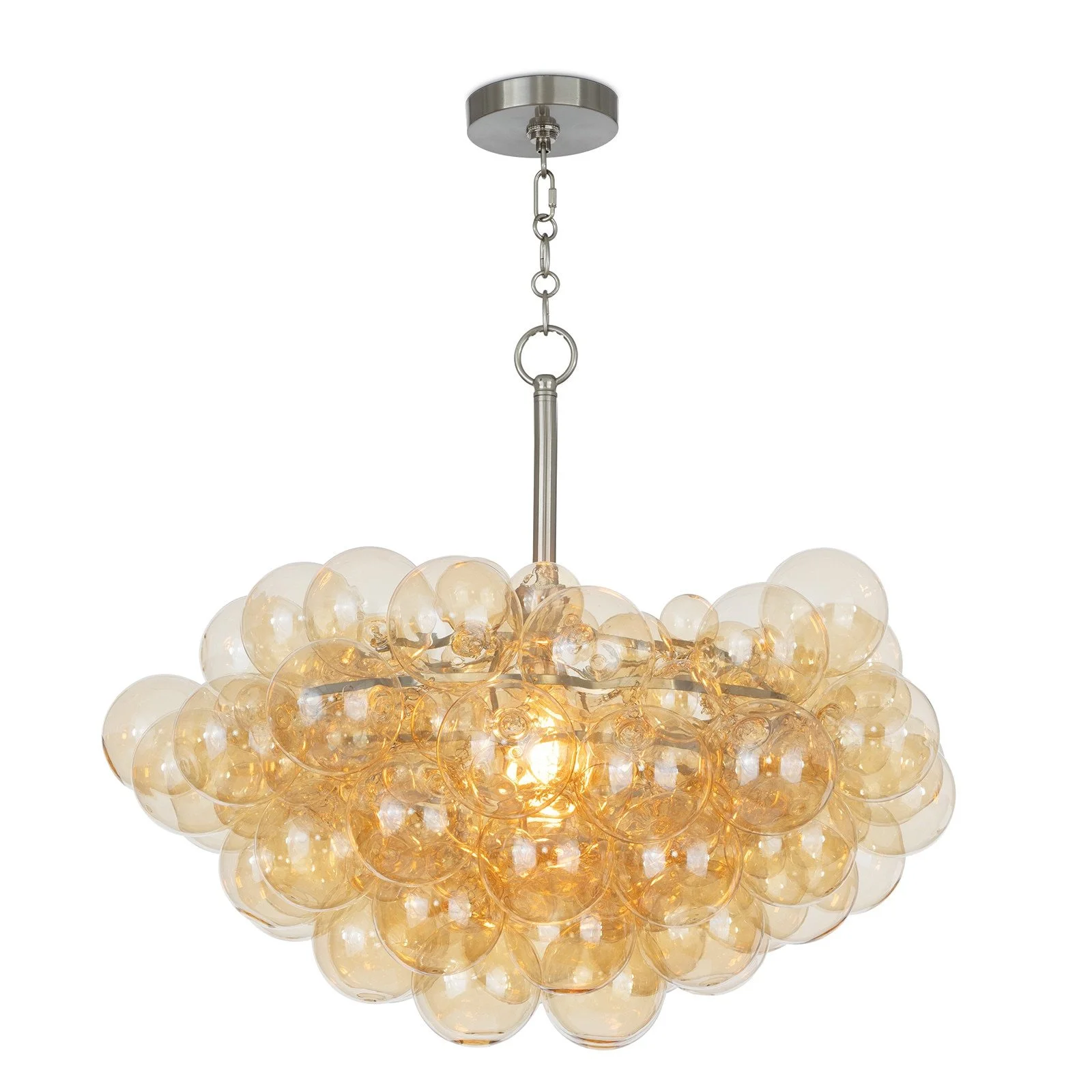 Amber Nickel Bubble Chandelier