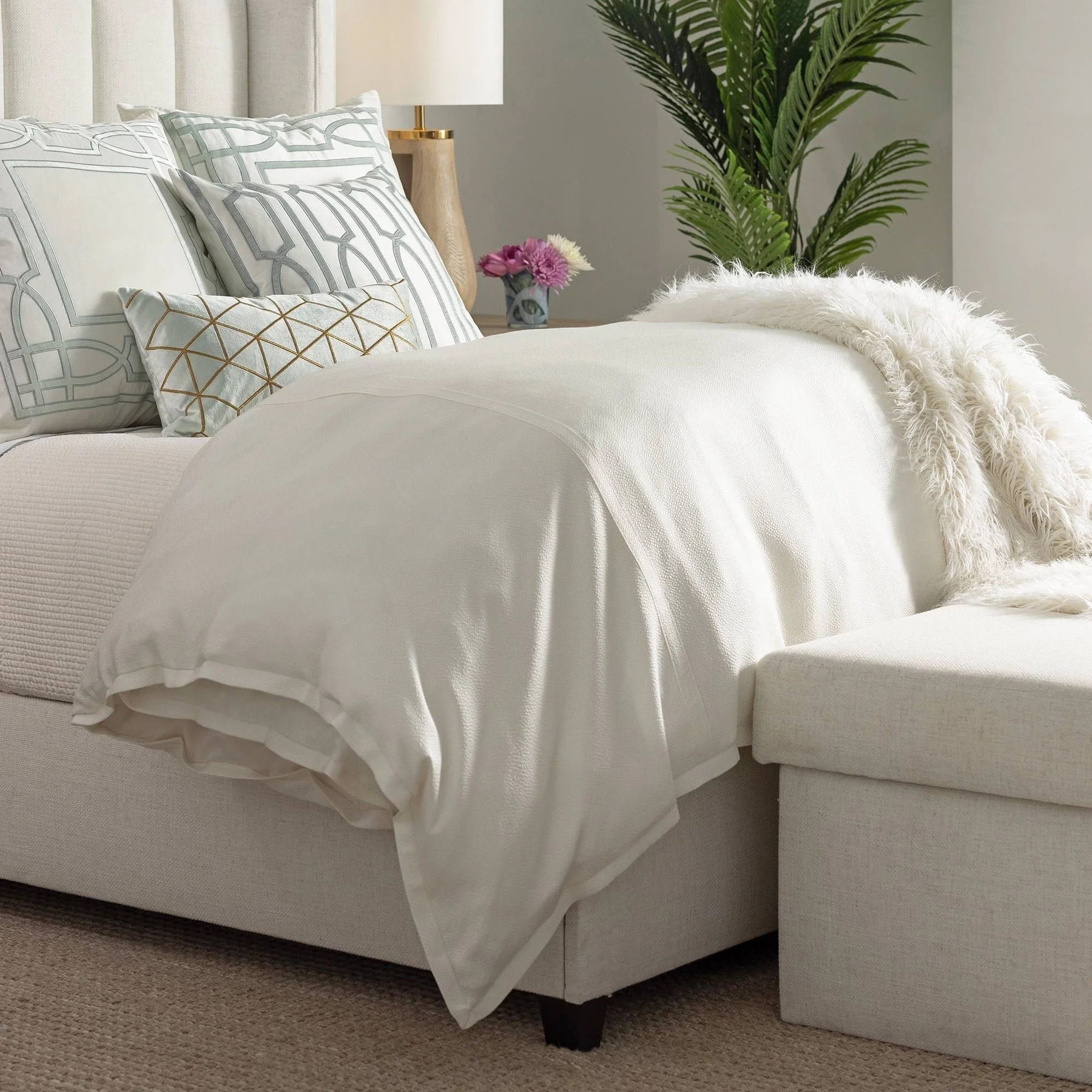 Ivory Gia Cotton & Silk Duvet Collection