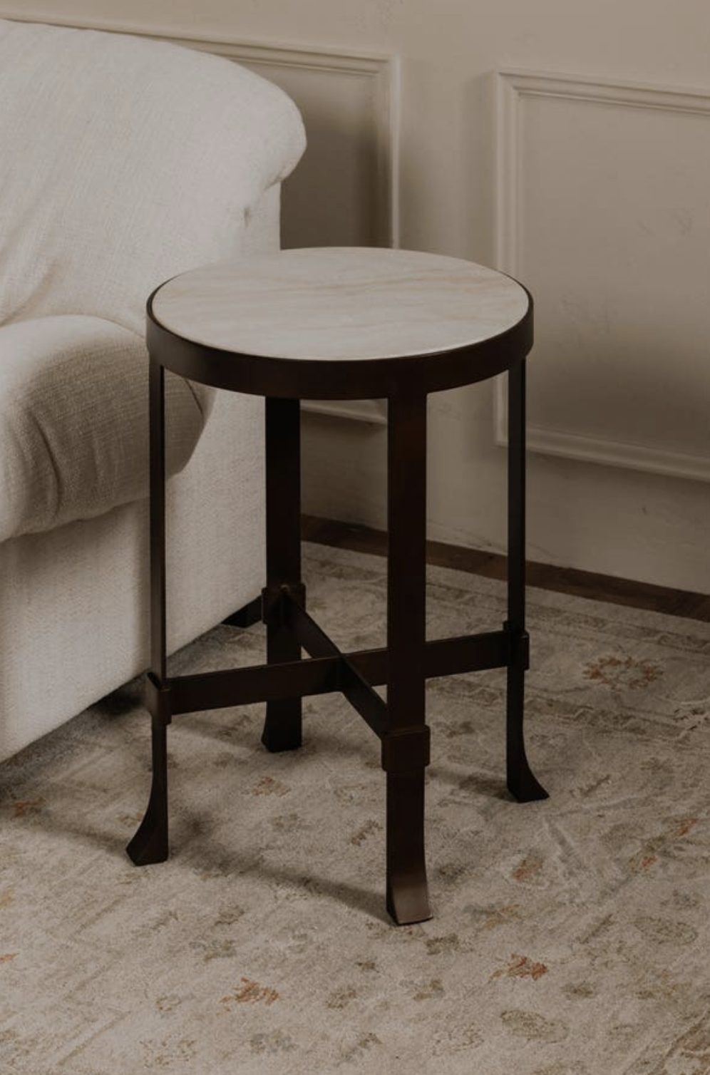 Holli Side Table with White Marble