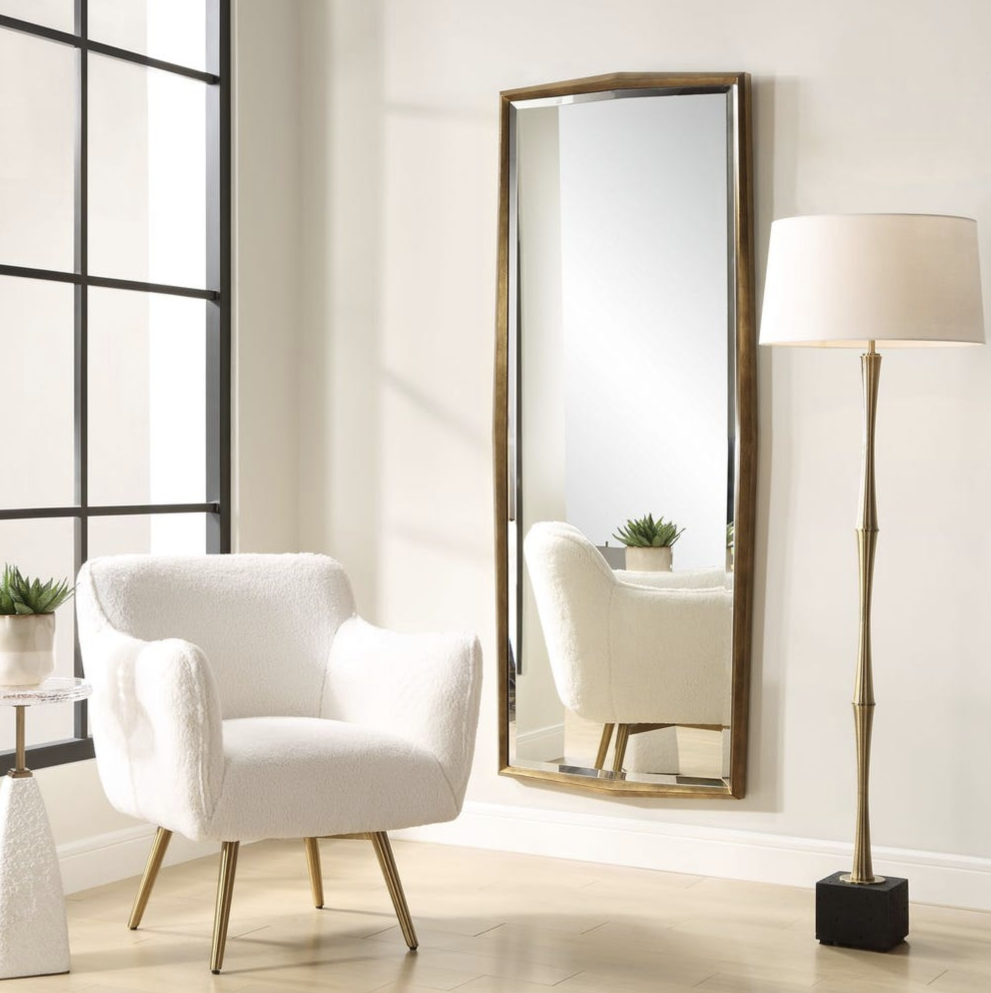 Gold On Point Tall Mirror