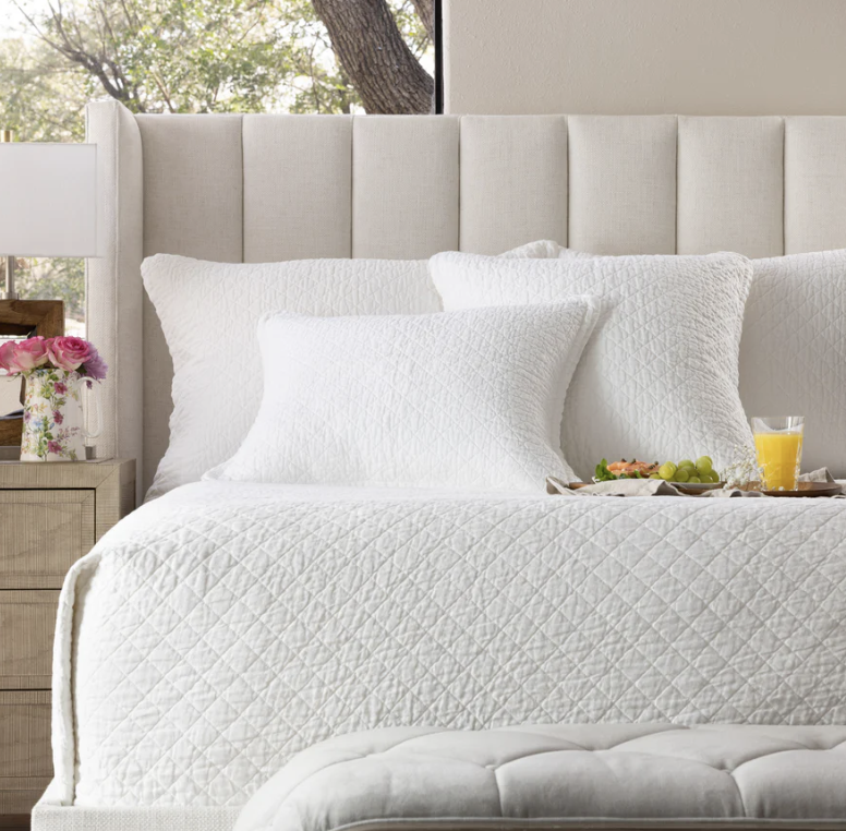 Emily White Linen Coverlet Collection